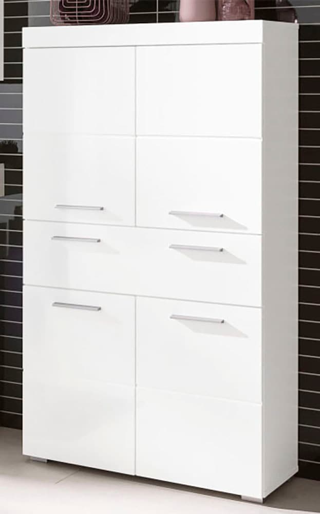 welltime Midischrank »Avena« Standschrank mit 4 Türen, 1 Schublade - (B/T/H) 73/31/130 cm
