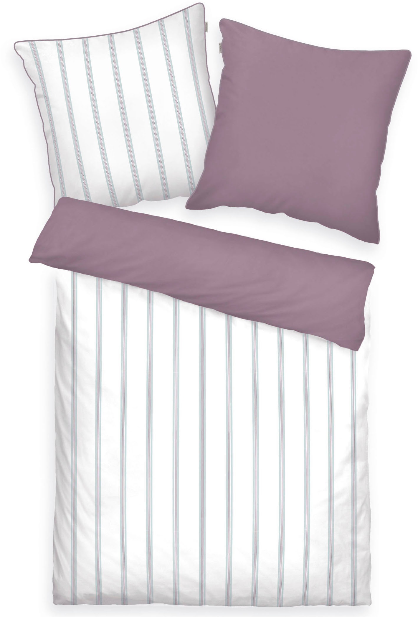 TOM TAILOR HOME Bettwäsche »CLASSIC SATIN STRIPES in Gr. 135x200cm oder 155x220cm«, new bedroom, farbige Paspel am Kissen