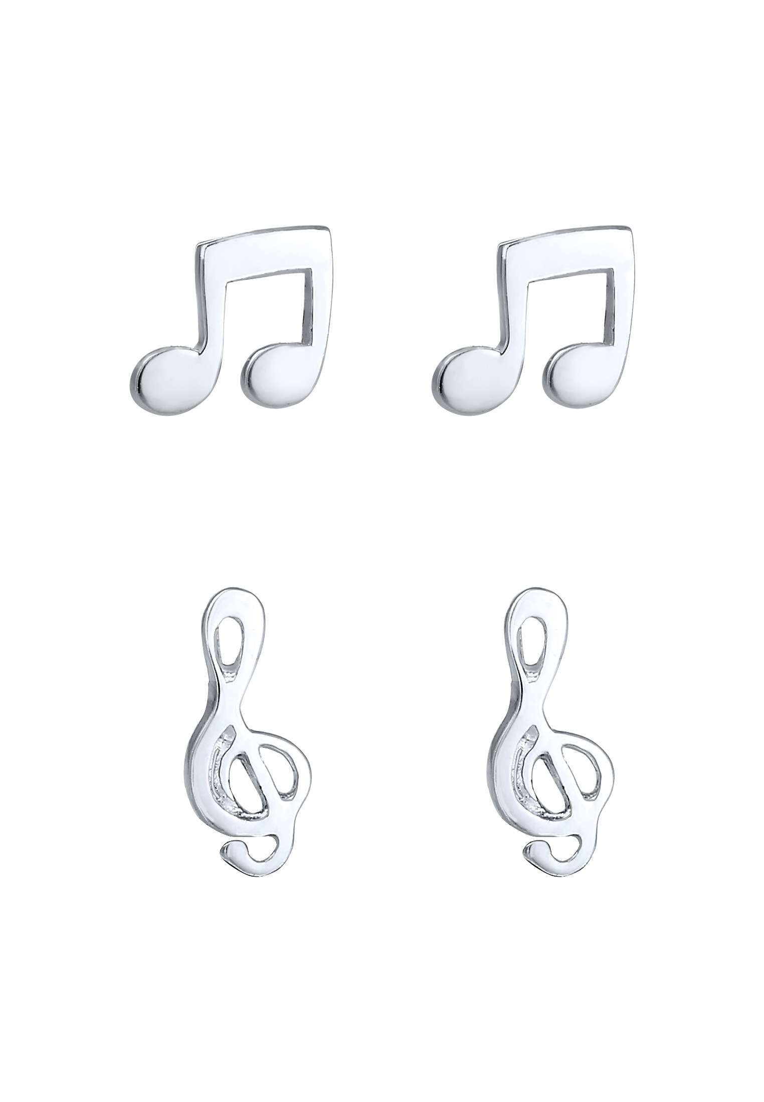 Elli Paar Ohrstecker »2er Paar Notenschlüssel Note Musik 925 Silber«