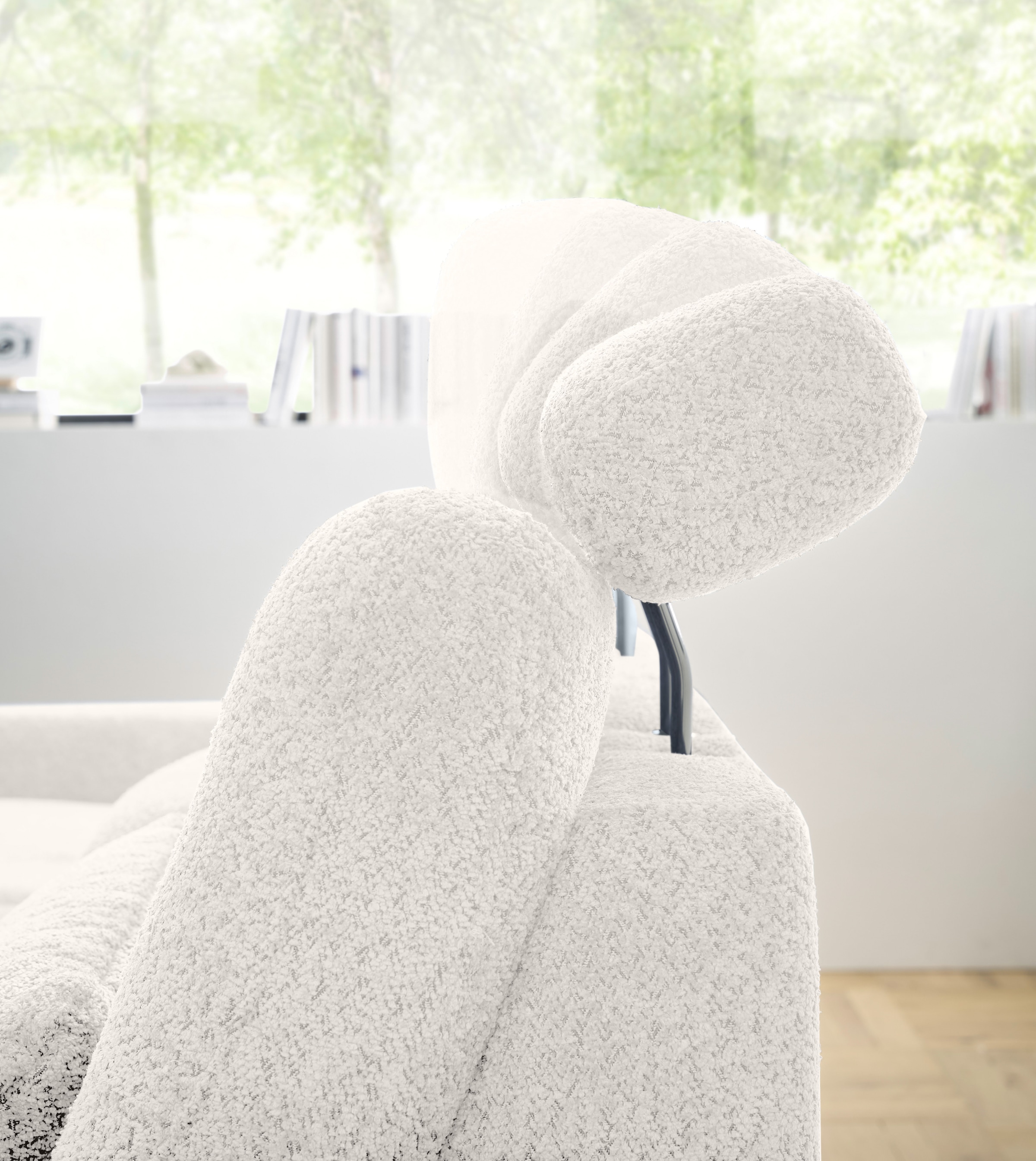 set one by Musterring Ecksofa »SO 3600, inkl motor. Sitztiefenverstellung, Kopfstützen, Nierenkissen«, Sitzhöhe 42 cm, Kaltschaum, Breite 293 x Tiefe 180 cm, Kama natur