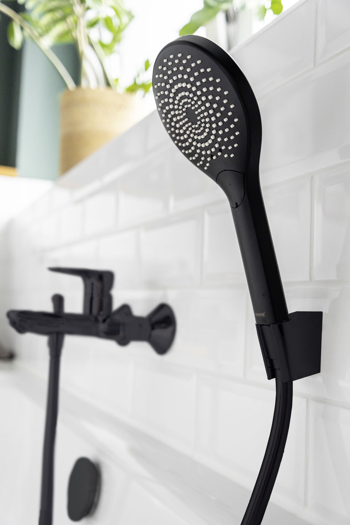 WENKO Handbrause »Watersaving« Schwarz matt, Ø 9,5 cm