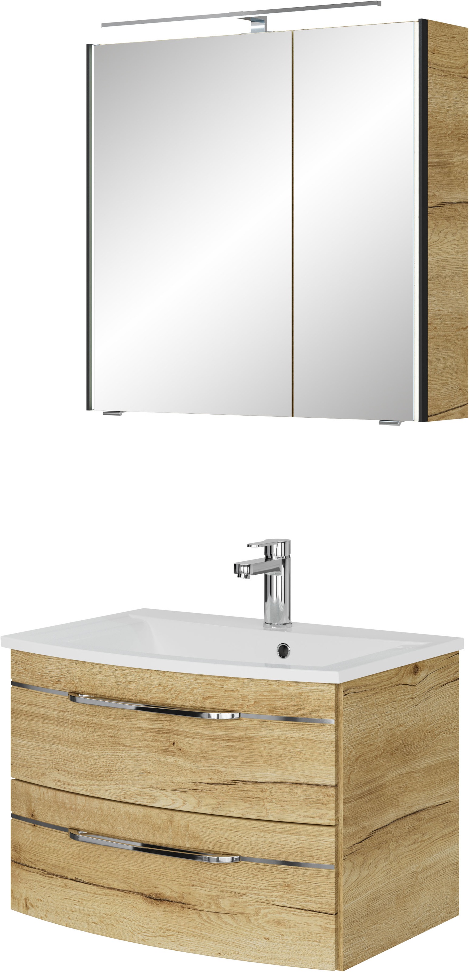 Saphir Badmöbel-Set »Serie 7045 2-teilig Mineralmarmor-Waschtisch mit LED-S günstig online kaufen