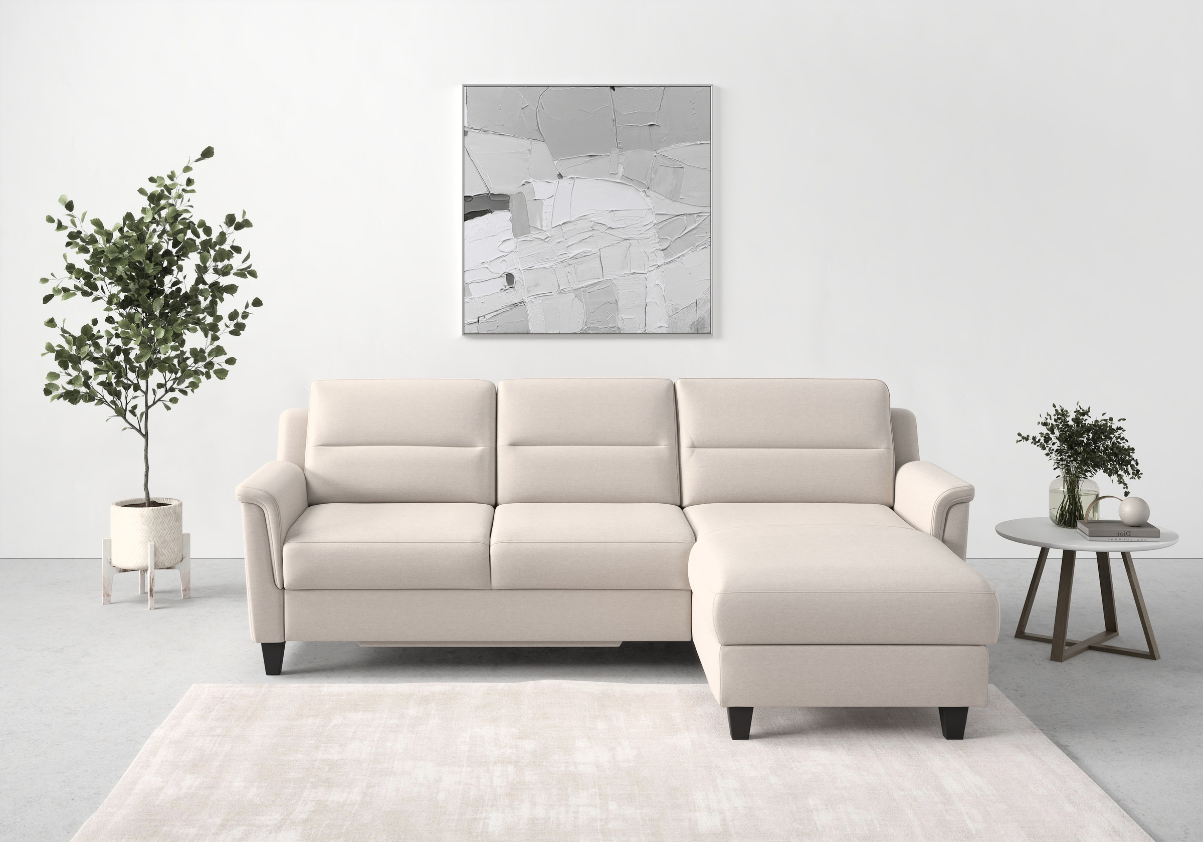 sit&more Ecksofa »Farö L-Form«, inklusive Federkern, wahlweise mit Bettfunktion und Bettkasten