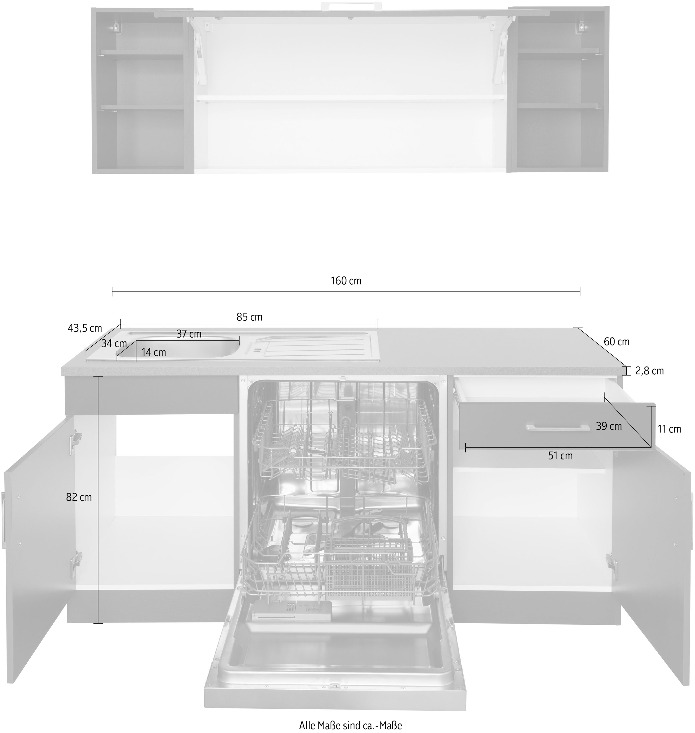 HELD MÖBEL Winkelküche »Paris«, mit E-Geräten, Stellbreite 220/220 cm