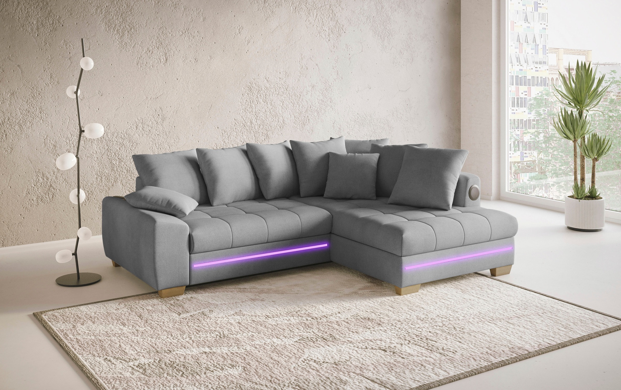 Mr. Couch Ecksofa »Nikita II, L-Form«, RGB-LED, Bluetooth-Soundsystem, wahl günstig online kaufen