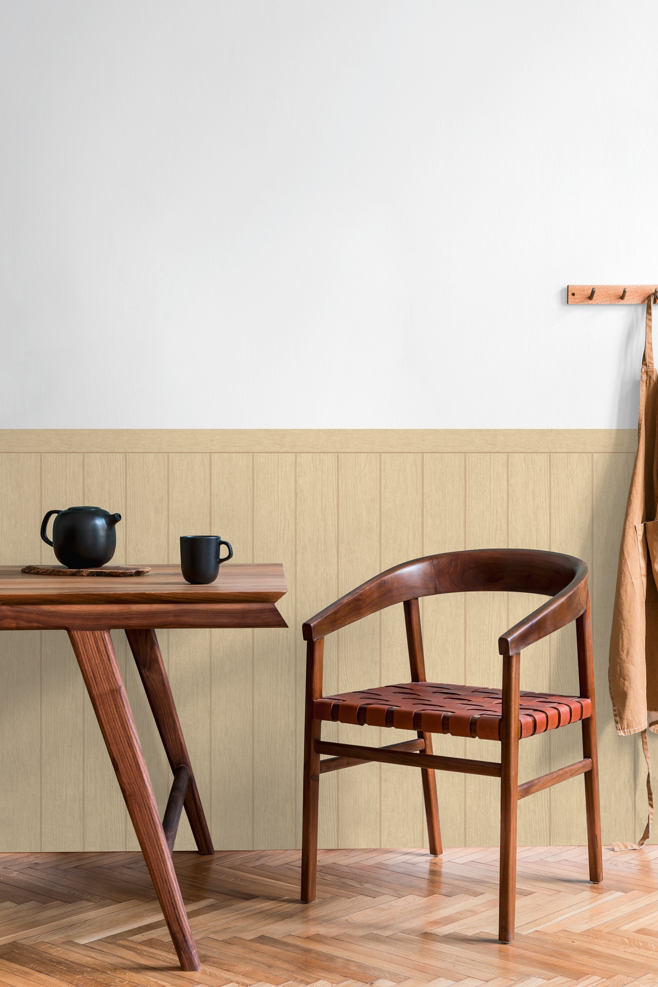 living walls Vliestapete »Wallpanel Tapete Wandpaneele Mustertapete Holzpaneele Natur«, matt