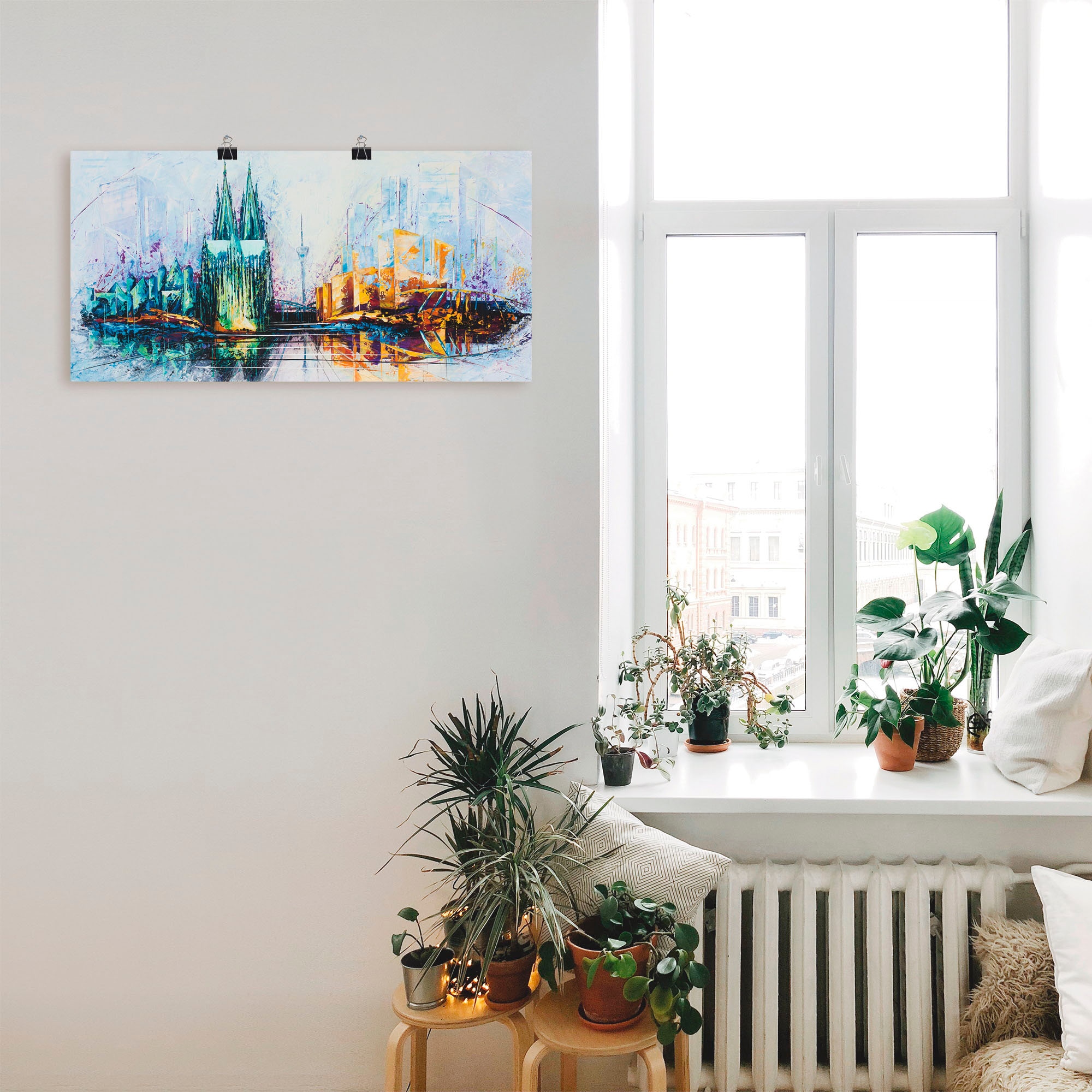 Artland Poster »Kölner Dom Skyline 6«, Deutschland, (1 St.), als Alubild, Leinwandbild, Wandaufkleber oder Poster in versch. Größen