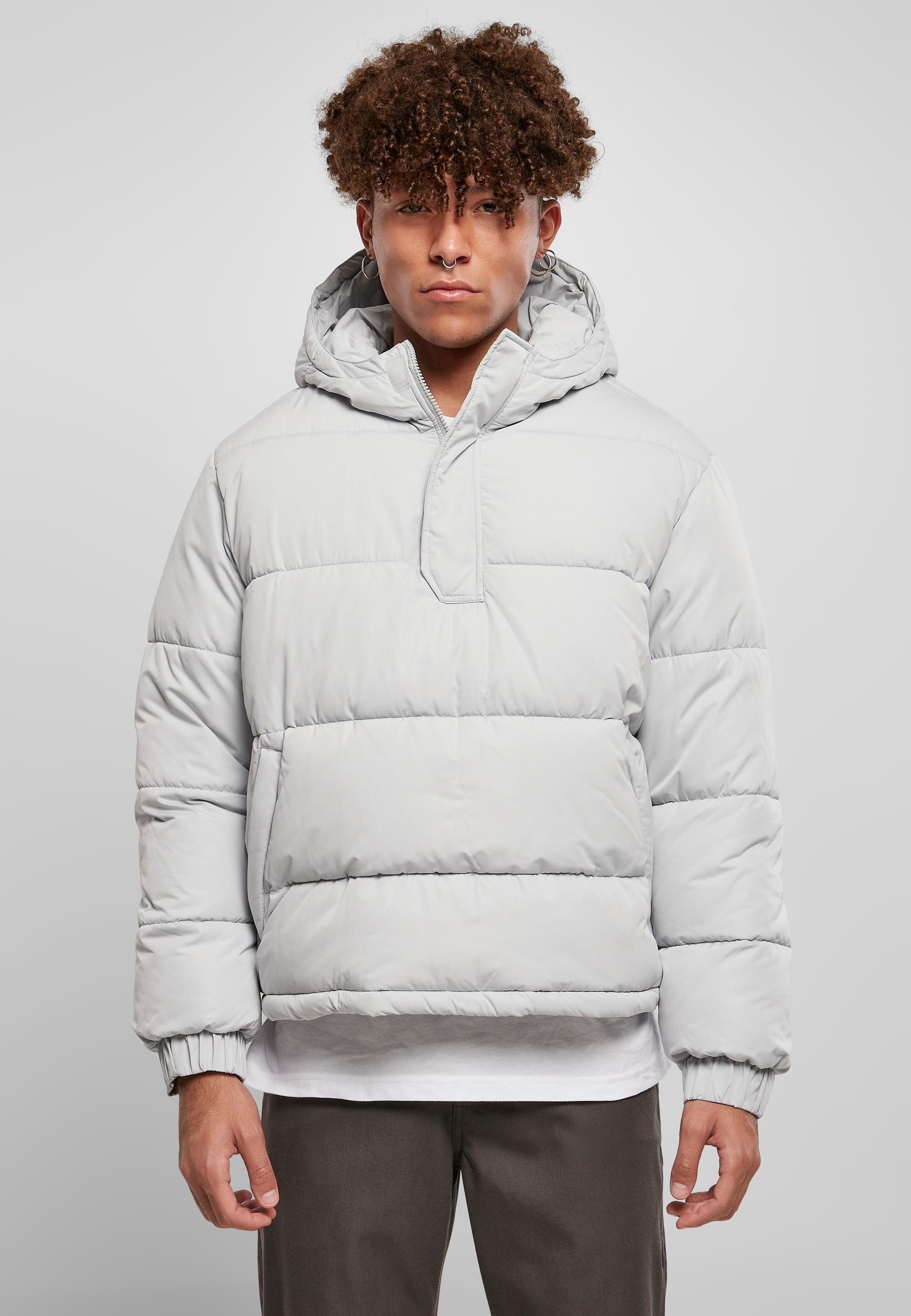 URBAN CLASSICS Winterjacke »Urban Classics Herren Hooded Cropped Pull Over Jacket« 1 Stk. tlg. mit Kapuze