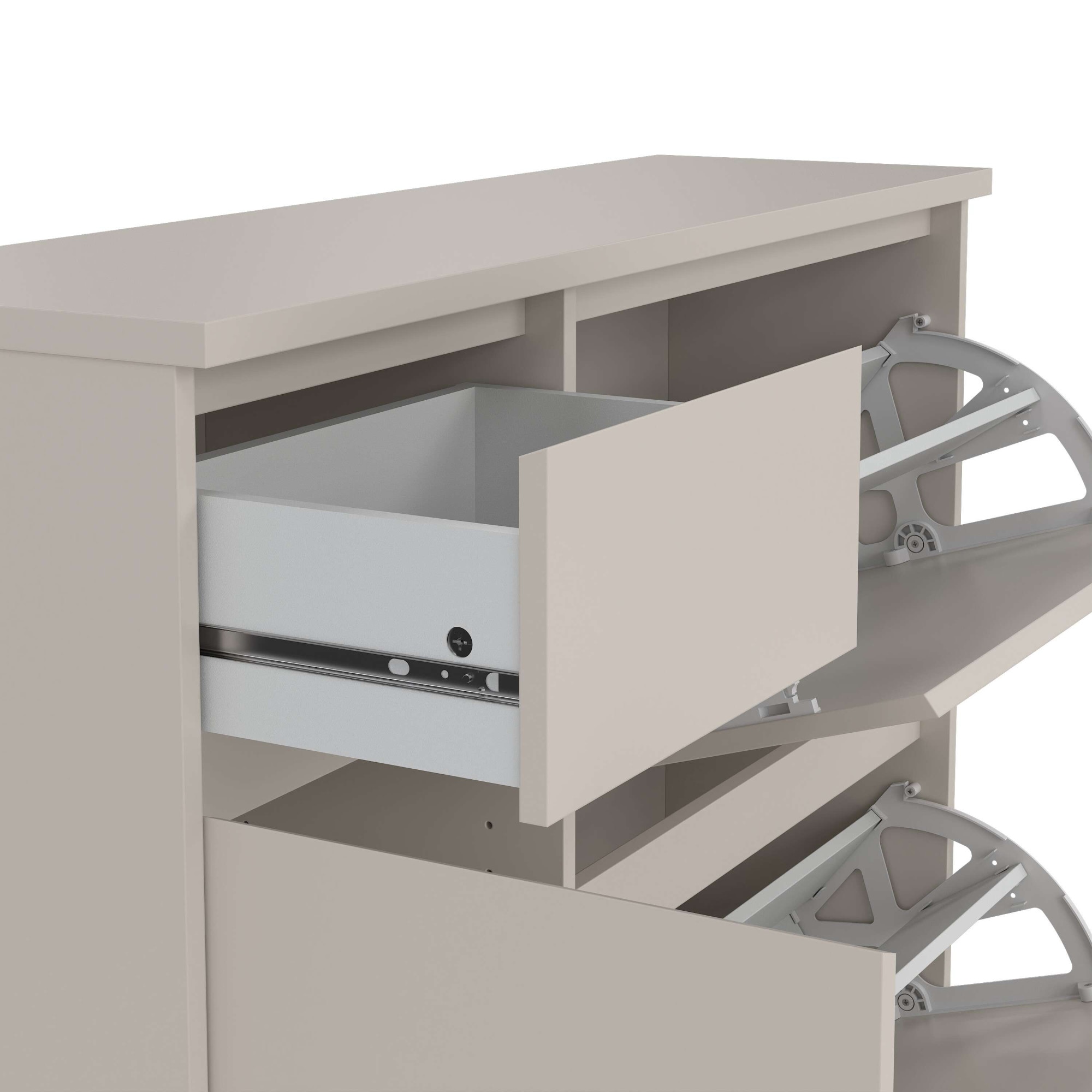 Home affaire Schuhschrank »Naia Schuhregal mit2 Klappen, 1 Fach & 1 Schublade, modernes Design« Platz für 12 Schuhe, platzsparend, erhältlich in verschiedenen Farben