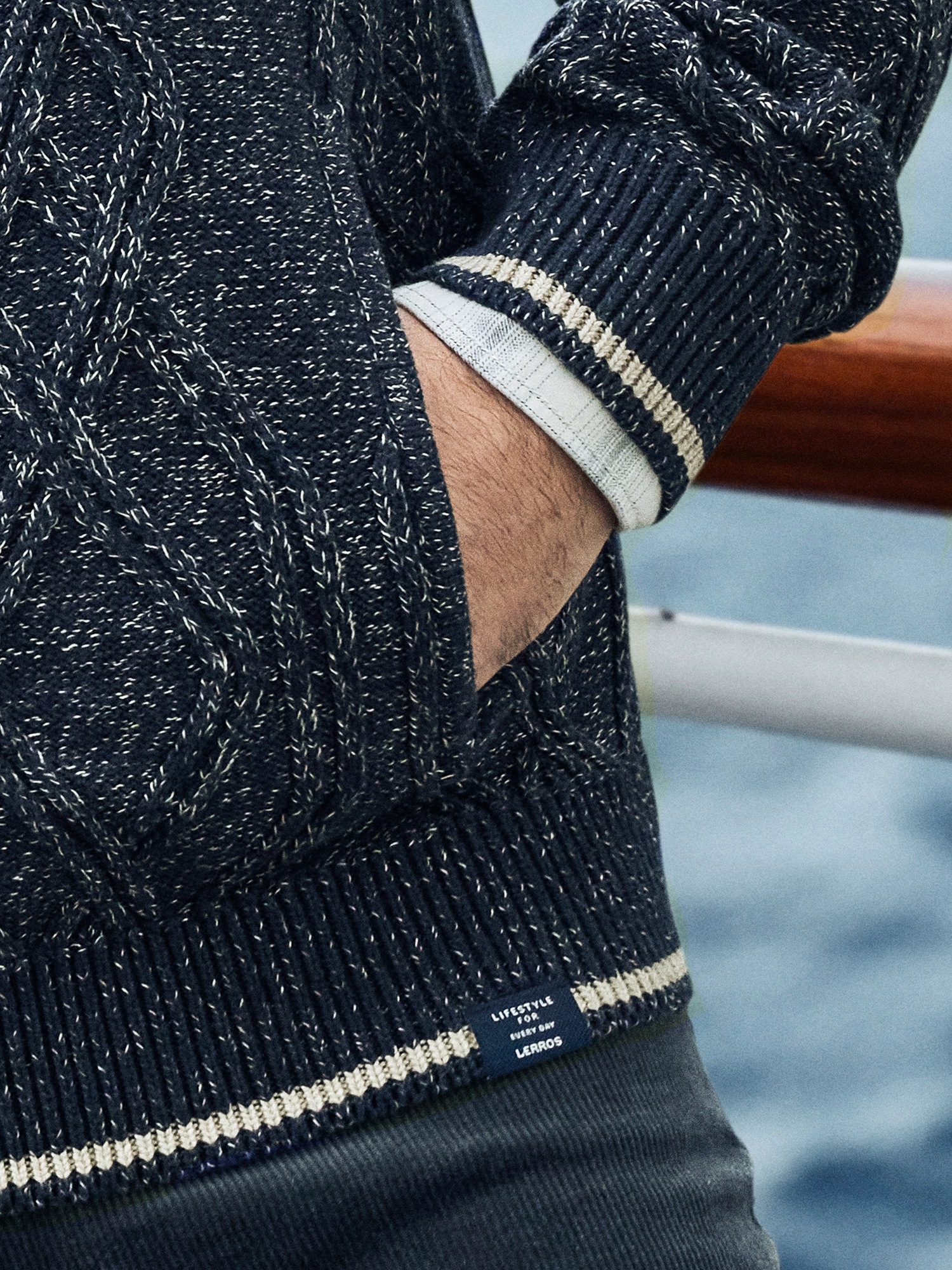 LERROS Strickjacke »LERROS Herren-Strickjacke mit Zopfmuster«