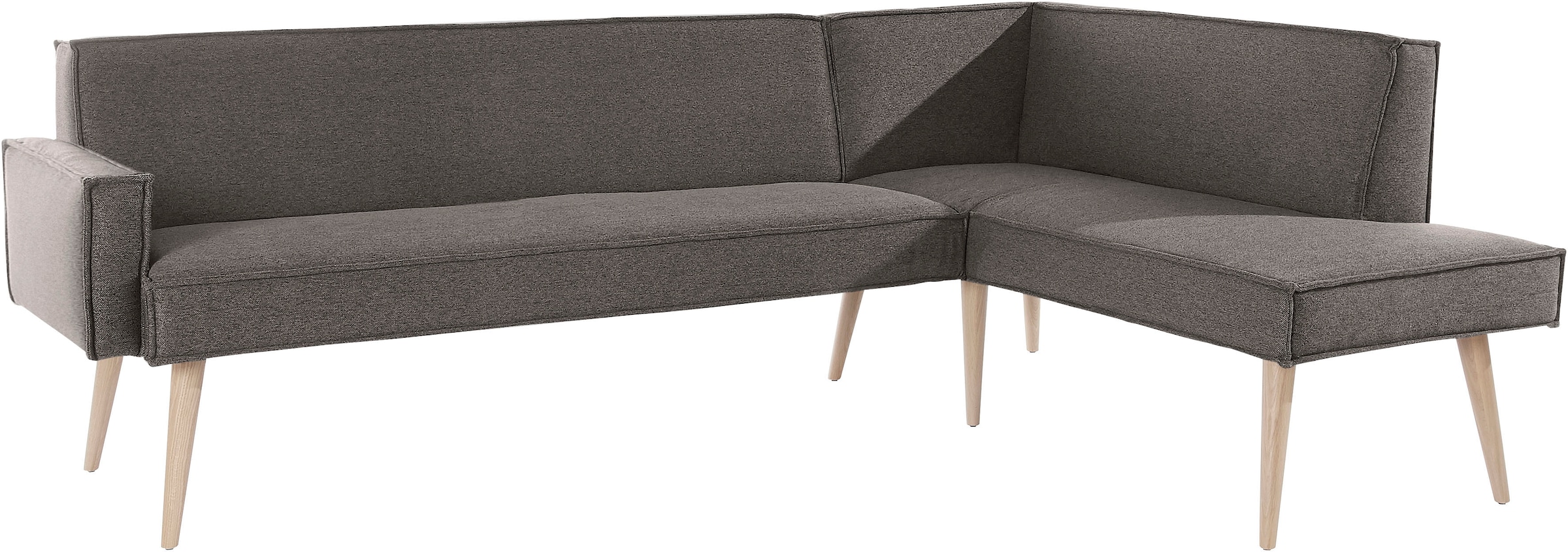 exxpo - sofa fashion Eckbank »Lungo, moderne Kedernaht, bequem und elegant, hoher Holzfuß«, hochwertige Detailverarbeitung, frei im Raum stellbar