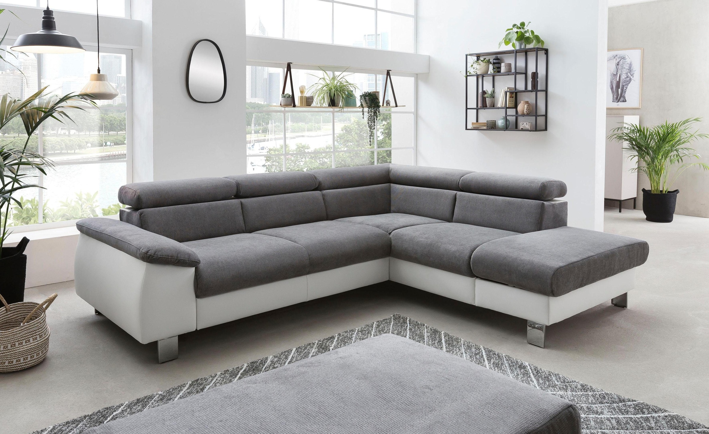 COTTA Ecksofa »Komaris L-Form, B: 249 cm« mit Kopfteilverstellung, optional günstig online kaufen