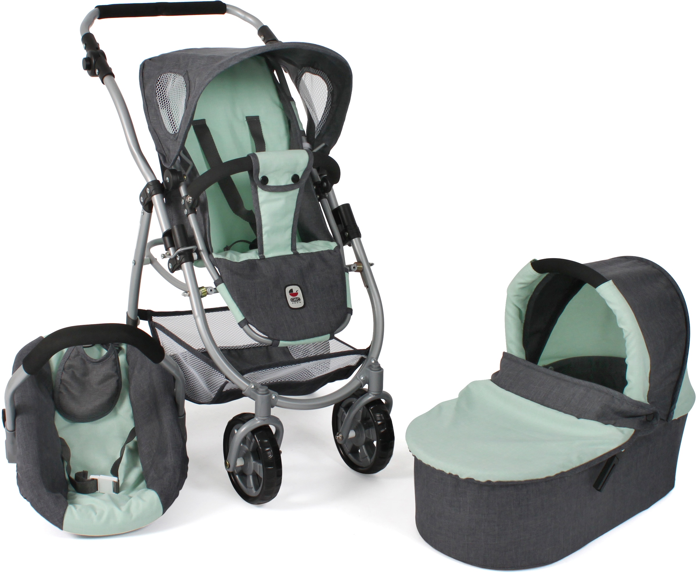 CHIC2000 Kombi-Puppenwagen »Emotion All In 3in1, Grau-Mint«, inkl. Babywanne,... kaufen