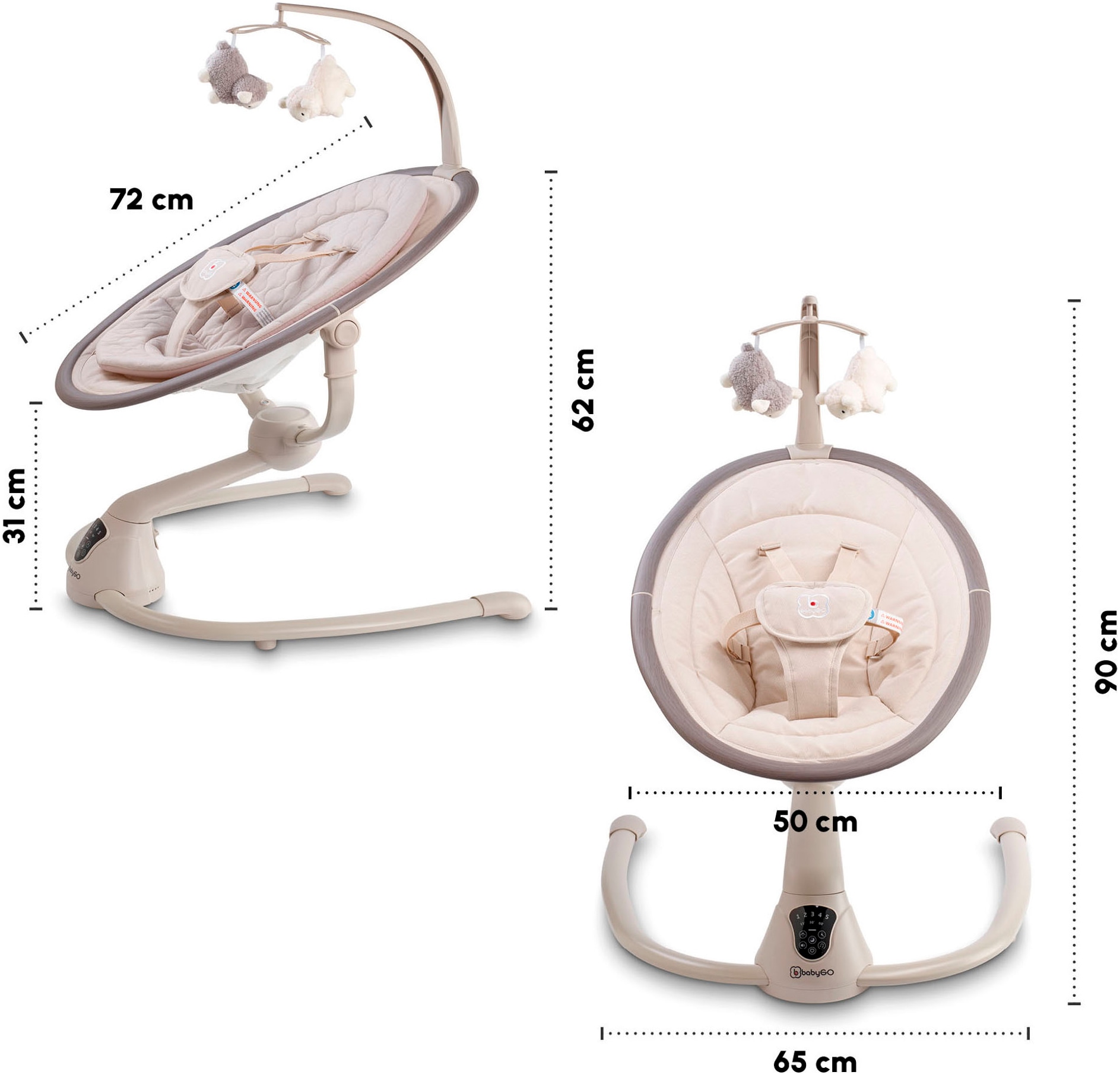 BabyGo Babywippe »Homey«, bis 9 kg, mit Schaukelbewegungen und Sound