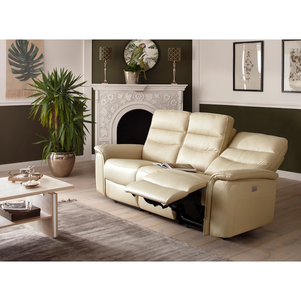 Home affaire 3-Sitzer »Maldini«, elektrischer Relaxfunktion und USB-Anschluss, Breite 196 cm