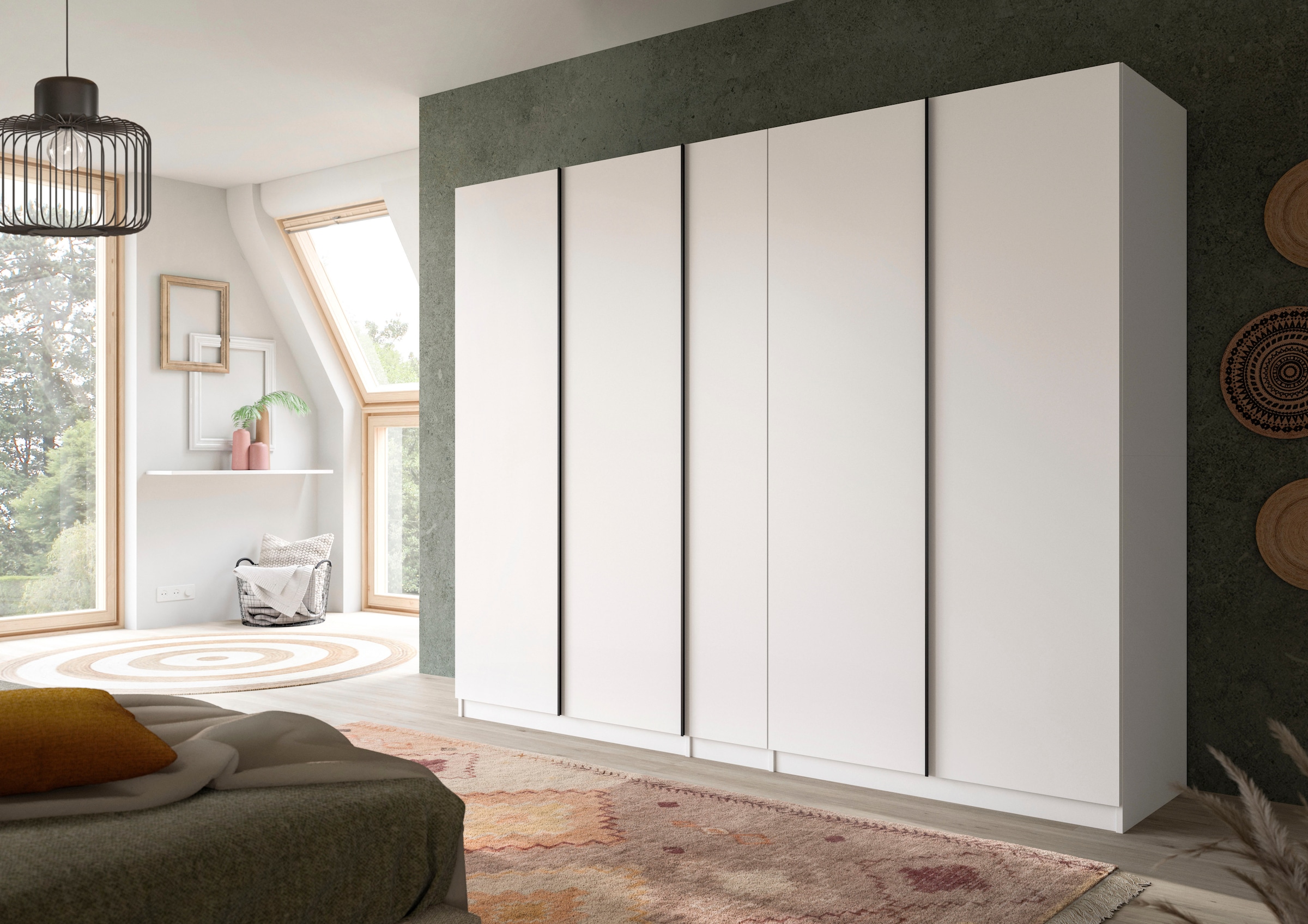 Home affaire Kleiderschrank »BENDINGO, TOPSELLER!, Schlafzimmerschrank, Schrank, Garderobenschrank« OTTO BESTSELLER, Garderobe & Schlafzimmer,  Breite 230cm, weiß, 5-türig, 2 Kleiderstangen, 6 Böden, 4 Schubladen