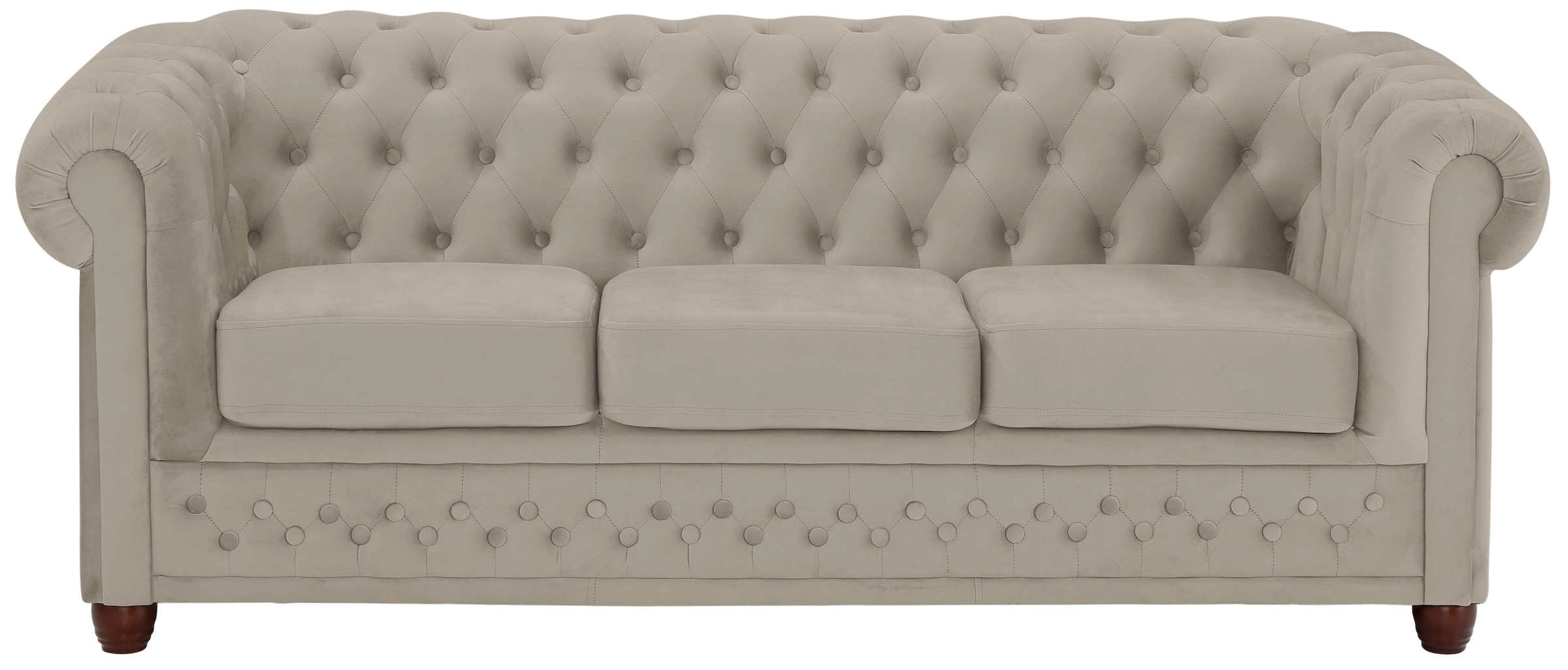 Home affaire Chesterfield-Sofa »New Castle«, mit hochwertiger Knopfheftung in Chesterfield-Design, B/T/H: 203/86/72