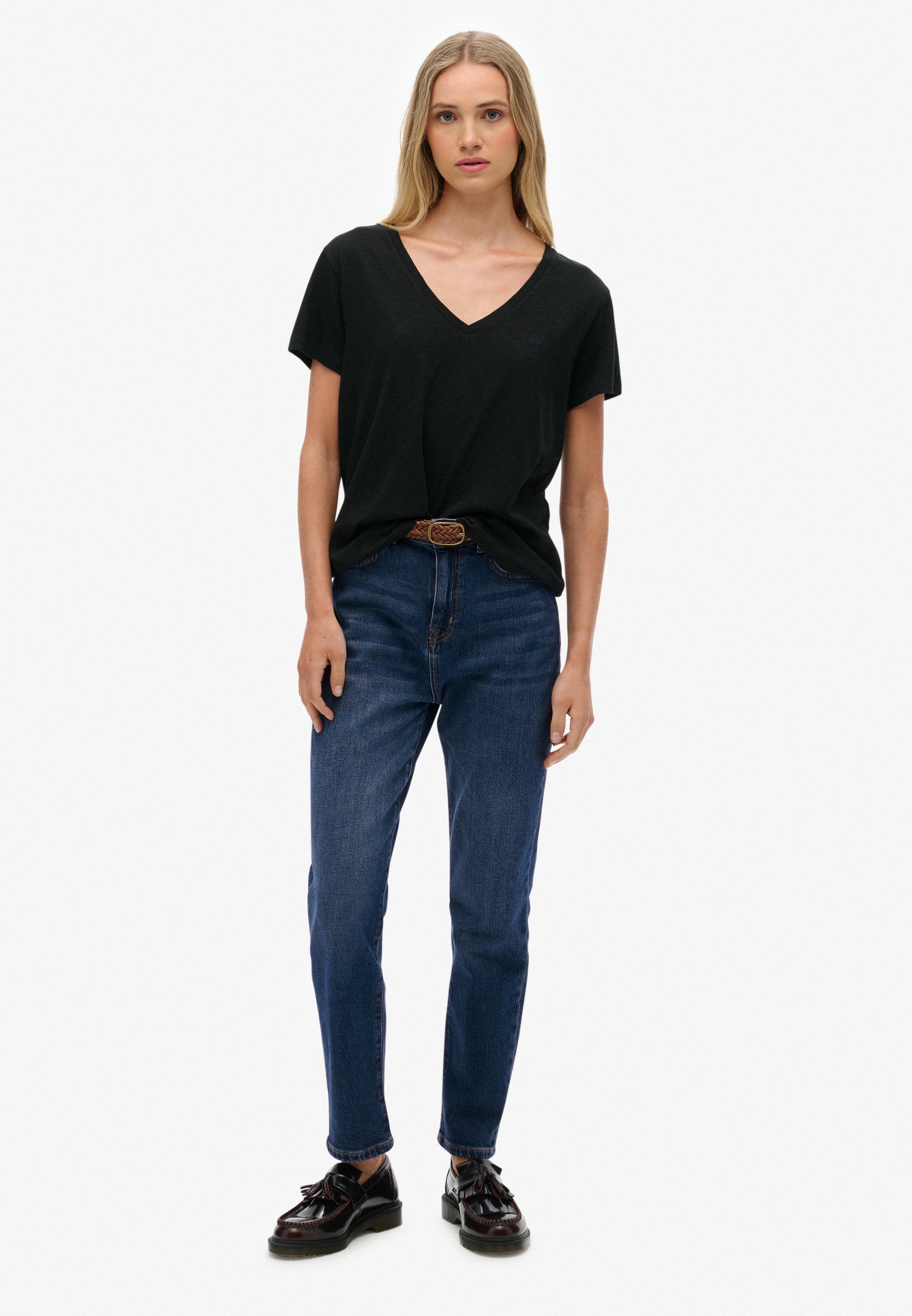 Superdry T-Shirt »STUDIOS SLUB EMB VEE TEE«