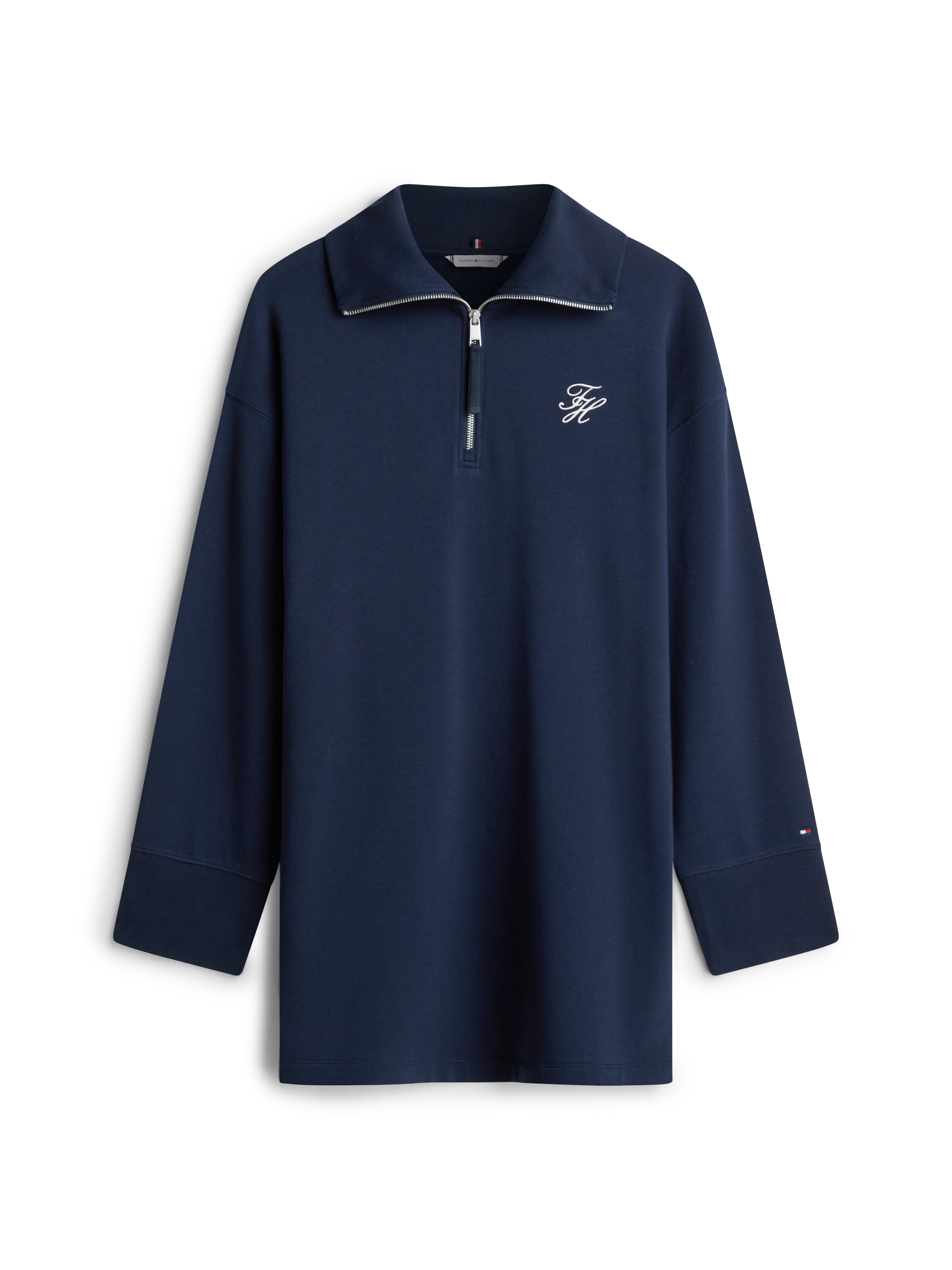 Tommy Hilfiger Minikleid »TH SCRIPT 1/2 ZIP TERRY DRESS«