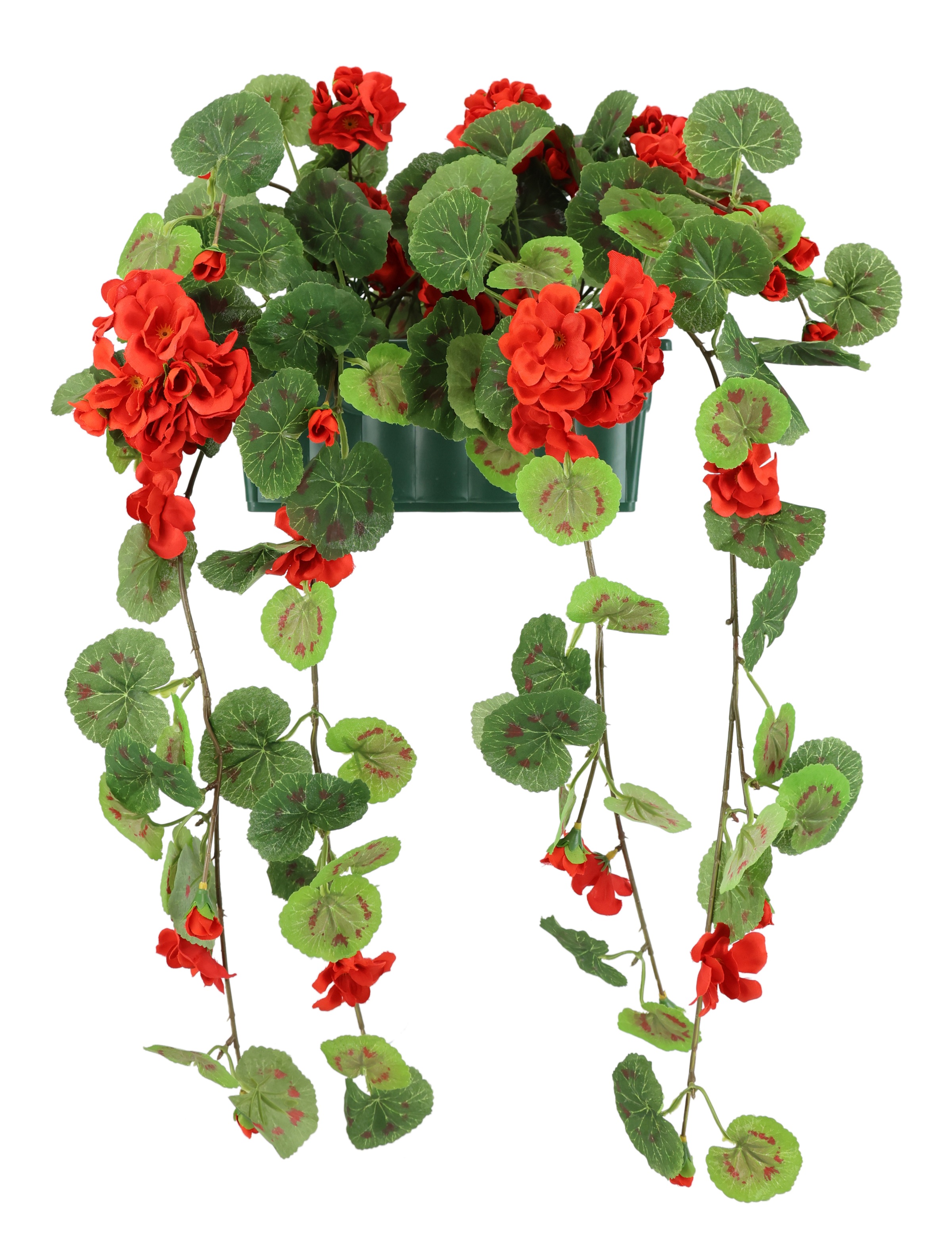 I.GE.A. Kunstblume »Kunstpflanze Geranie im Kasten 55cm Balkonblume Balkonpflanze« Dekoblume Dekopflanze Geranienbusch Girlande Pflanze Seidenblume