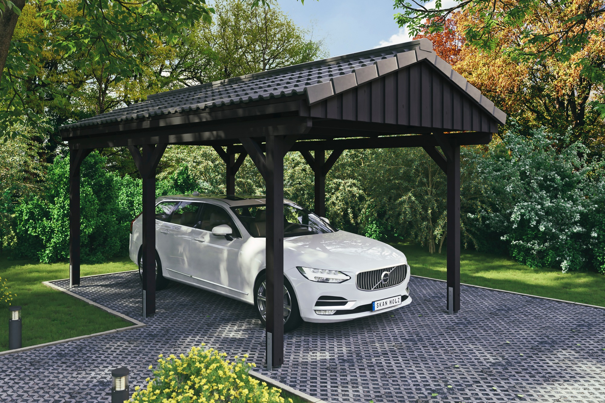 Skanholz Einzelcarport »Fichtelberg«, Holz, 273 cm, Anthrazit