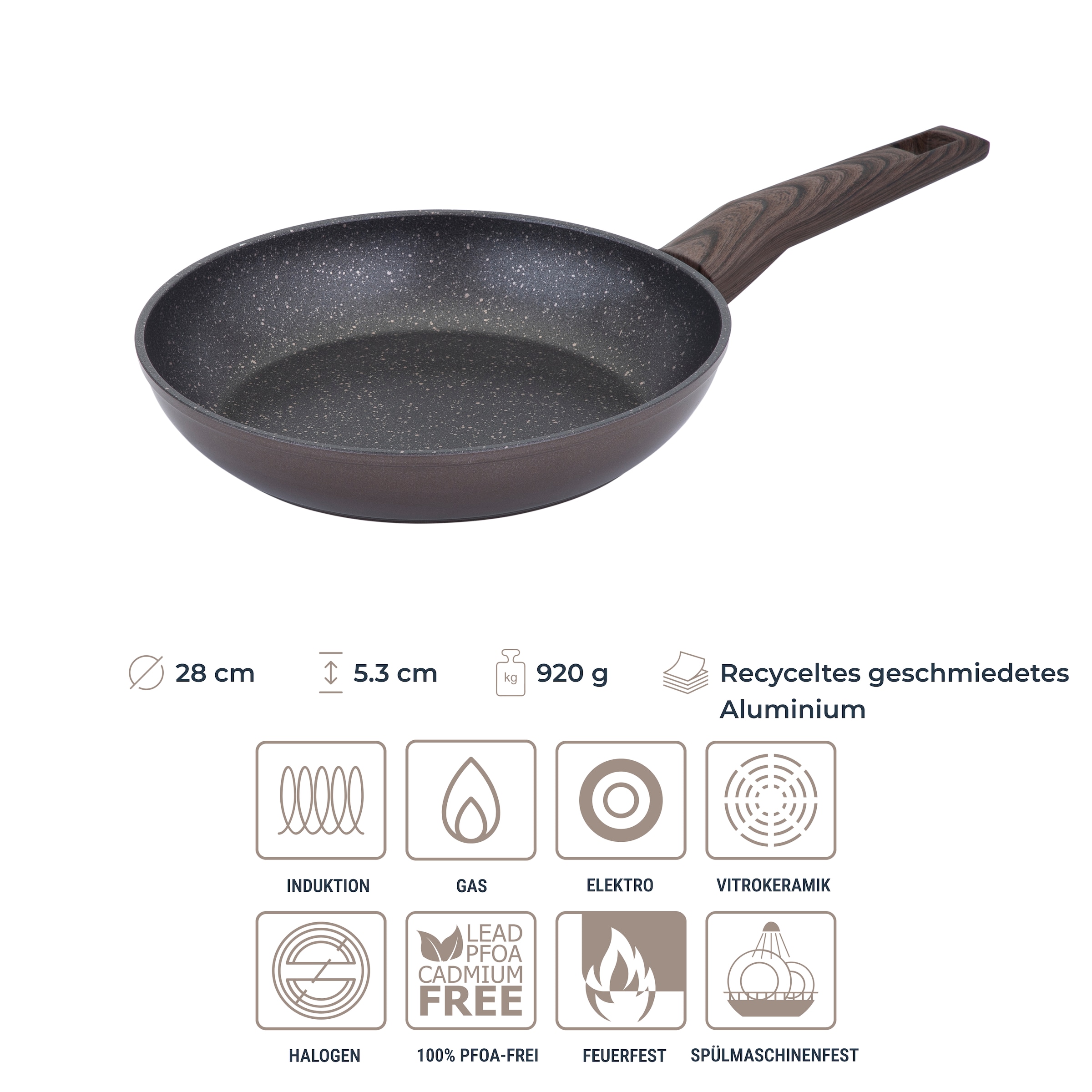 RESTO Kitchenware Pfannen-Set »Carina, antihaftbeschichtet und spülmaschinenfest«, Aluminium, (Set, 2 tlg., 1x Bratpfanne Ø 24, 1x Bratpfanne Ø 28), für alle Herdarten geeignet, auch Induktion