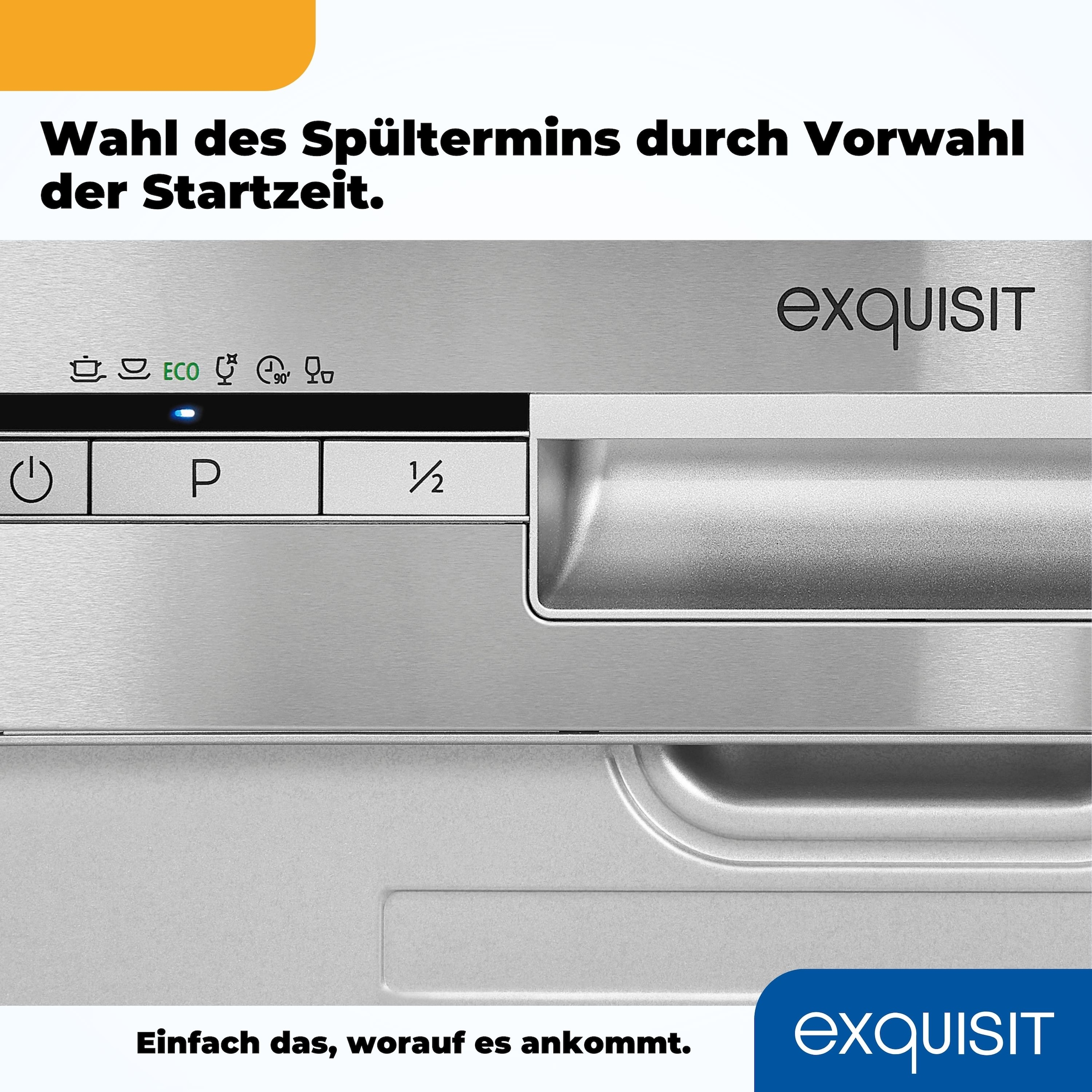 exquisit teilintegrierbarer Geschirrspüler »EGSP1009-EB-030E«, 9 Maßgedecke