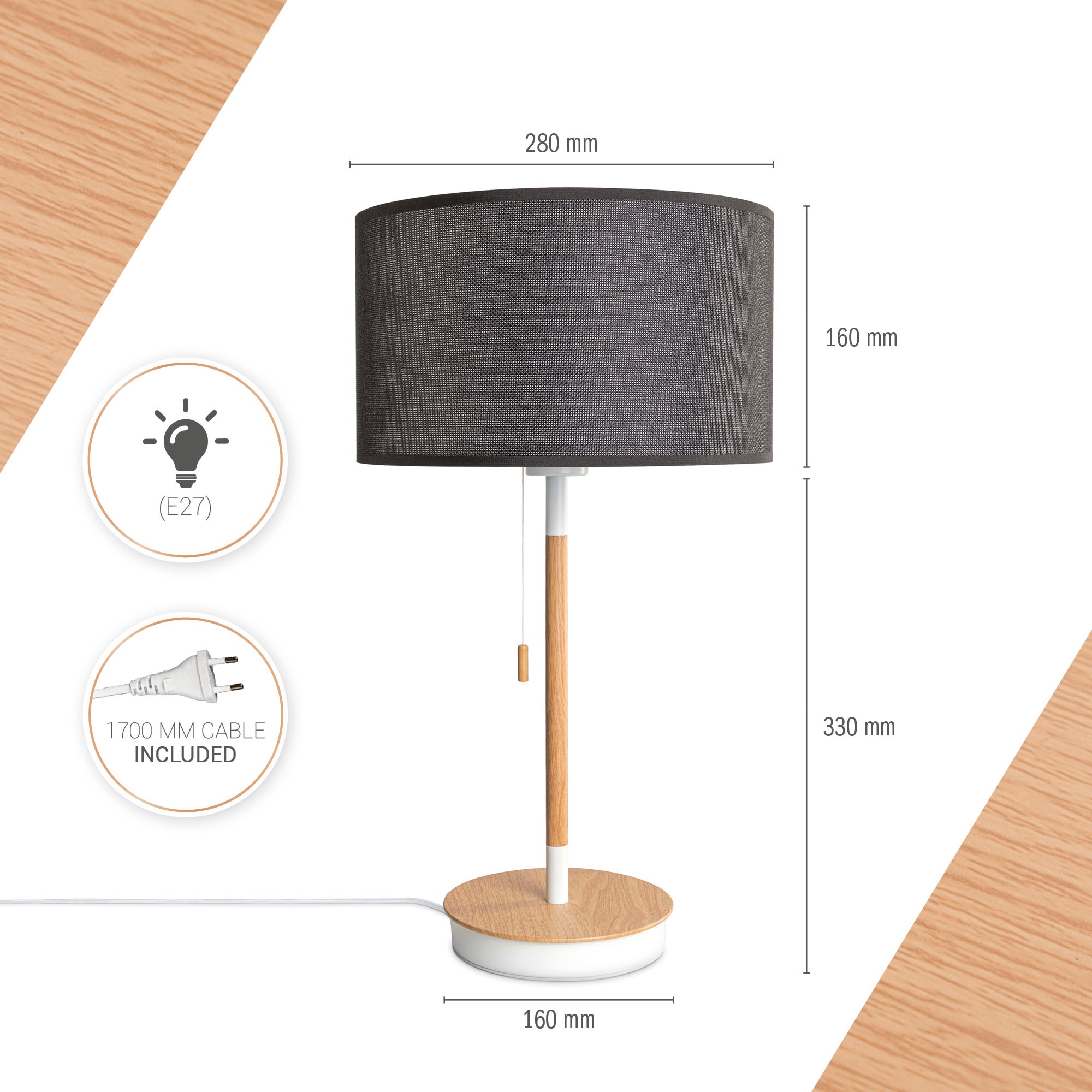 Paco Home Tischleuchte »EK CA UNI COLOR«, Leuchtmittel E27   ohne Leuchtmit günstig online kaufen
