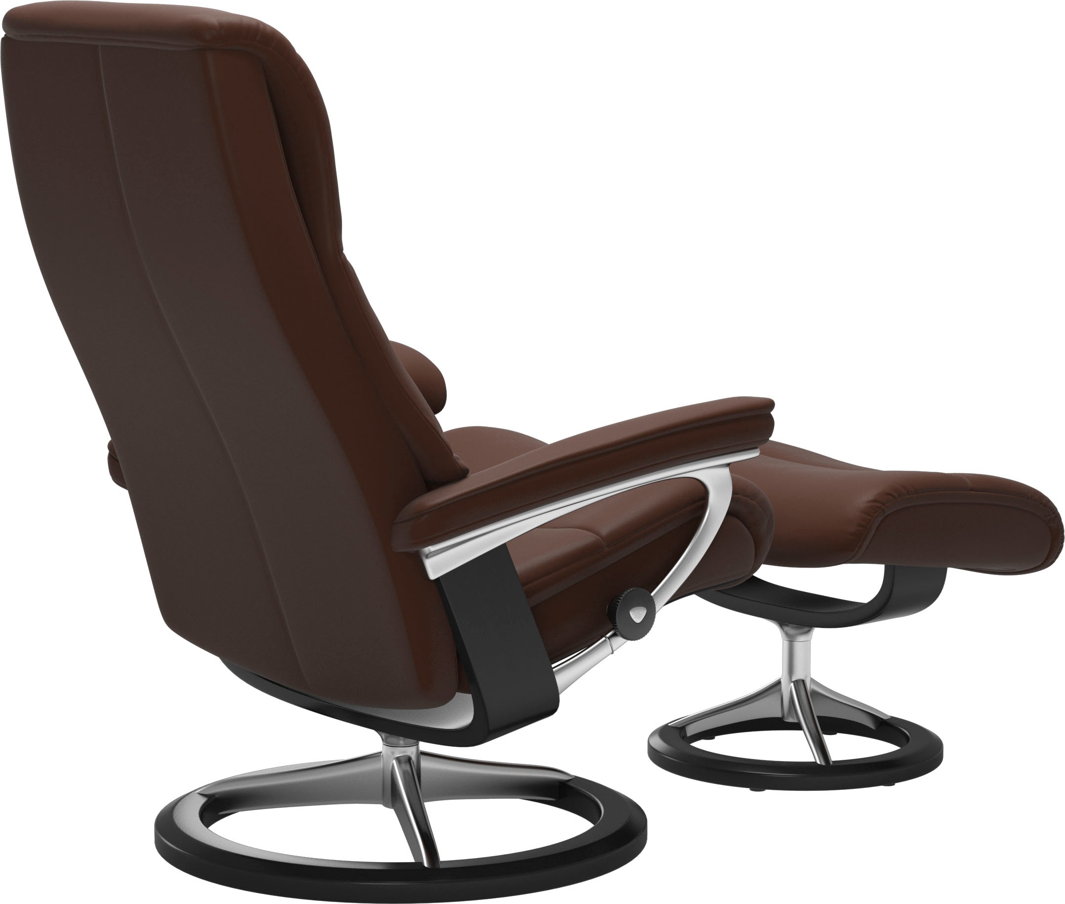 Stressless® Relaxsessel »View«, (Set, Relaxsessel mit Hocker), mit Signature Base, Größe S,Gestell Schwarz