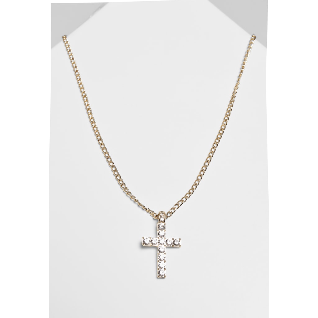 URBAN CLASSICS Schmuckset »Accessoires Diamond Cross Necklace« (1 tlg.)