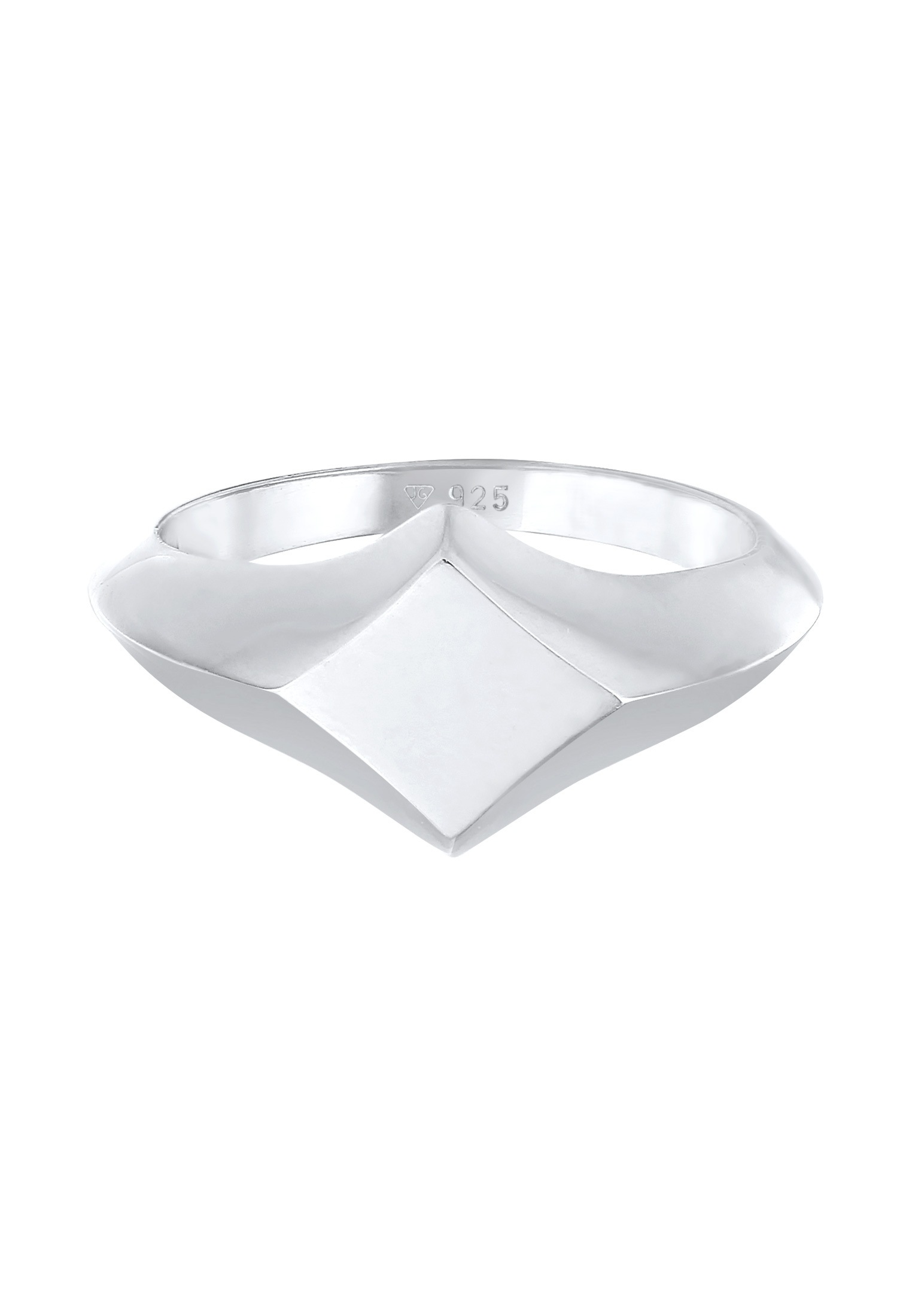 Elli Premium Siegelring »Siegelring Raute Geo Look 925 Silber«