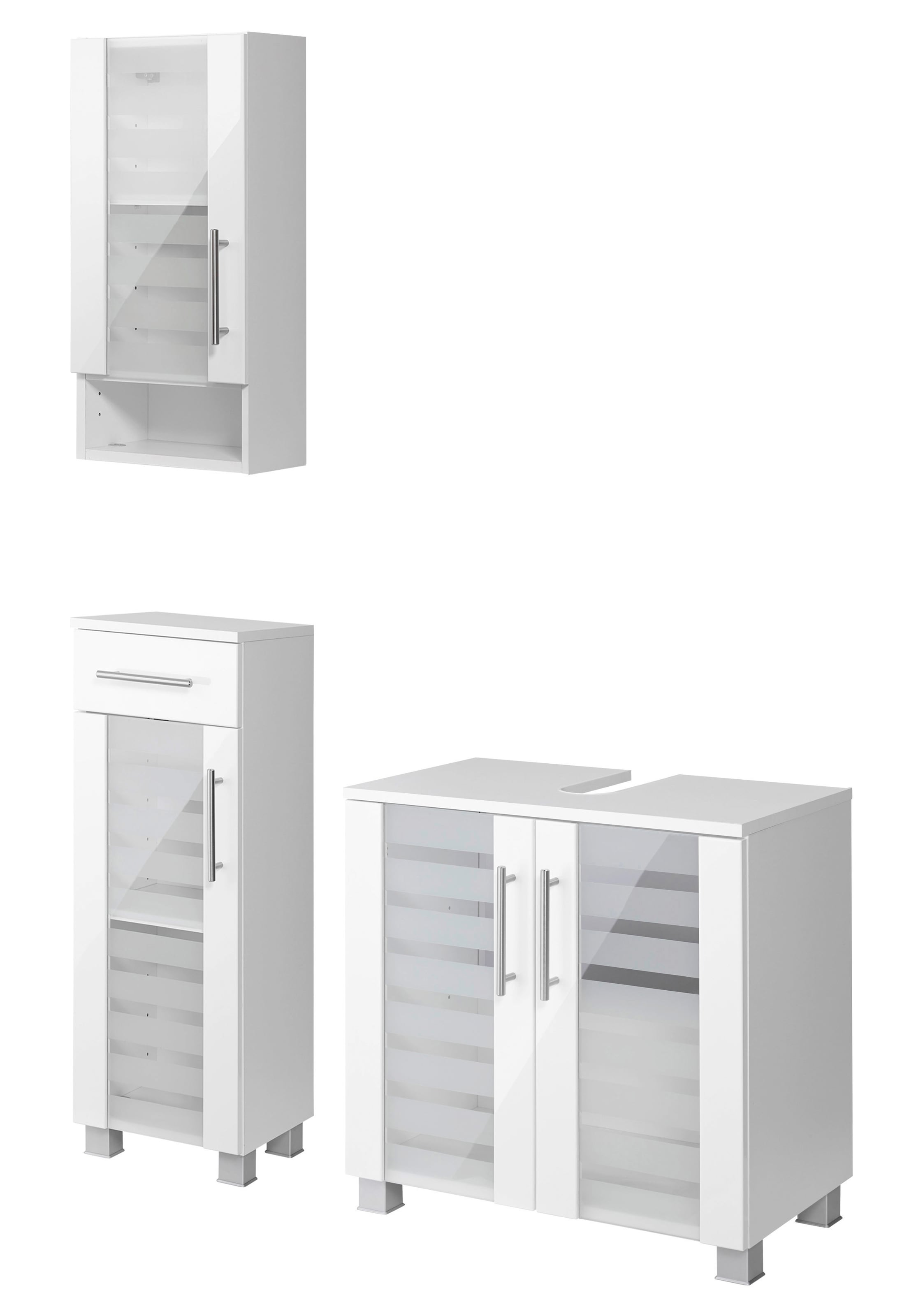 Badmöbel-Set WELLTIME "Jaca", weiß, Kastenmöbel-Sets, Badmöbel-Set