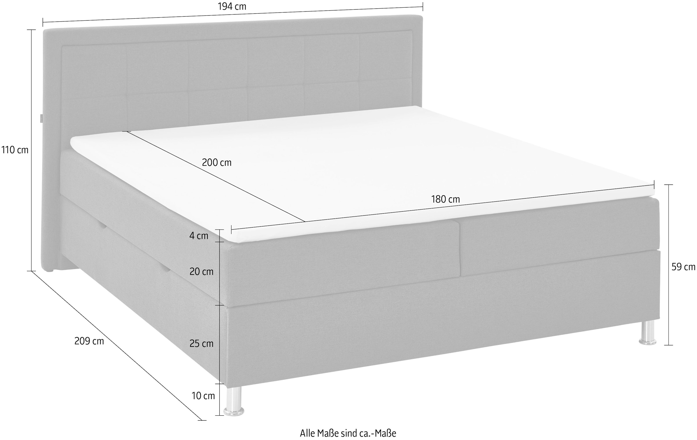 INOSIGN Boxbett »Fergus«, mit Bettkasten, inkl. Topper