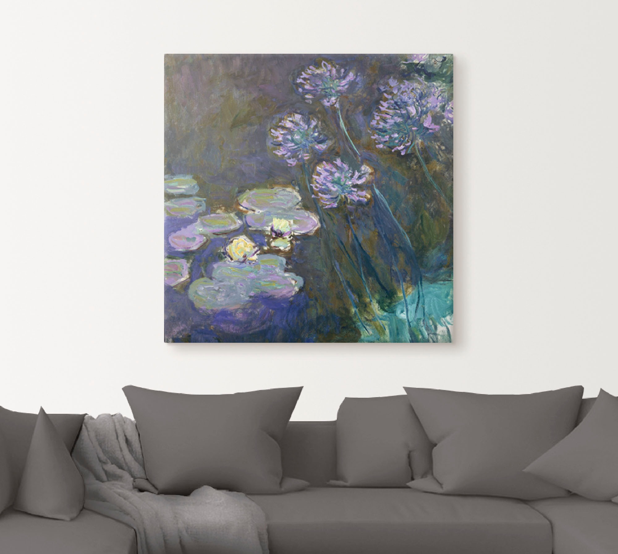 Artland Leinwandbild »Gelbe Seerosen und Agapanthes. 1914-17.«, Blumen, (1 St.), auf Keilrahmen gespannt