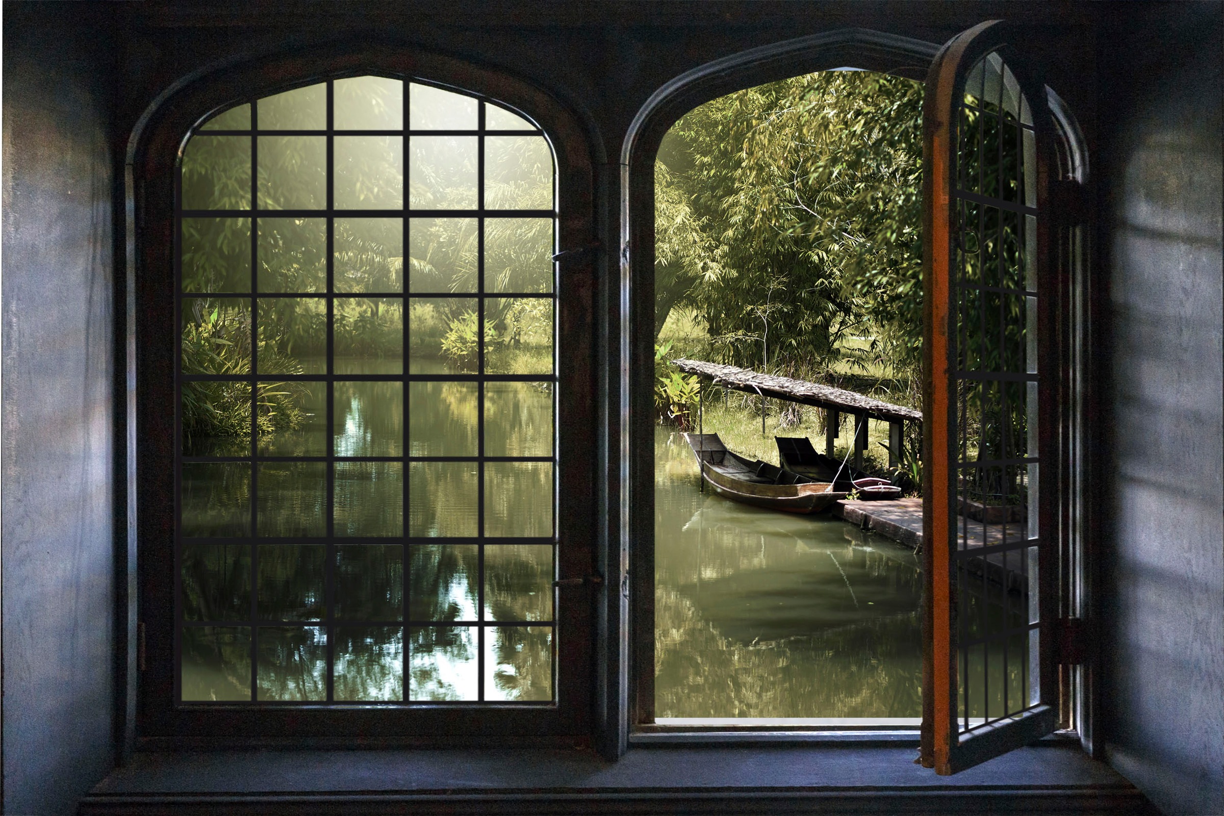 queence Wandsticker »Urwald«, Wandsticker, Wandbild, selbstklebend, 3D, Fenster