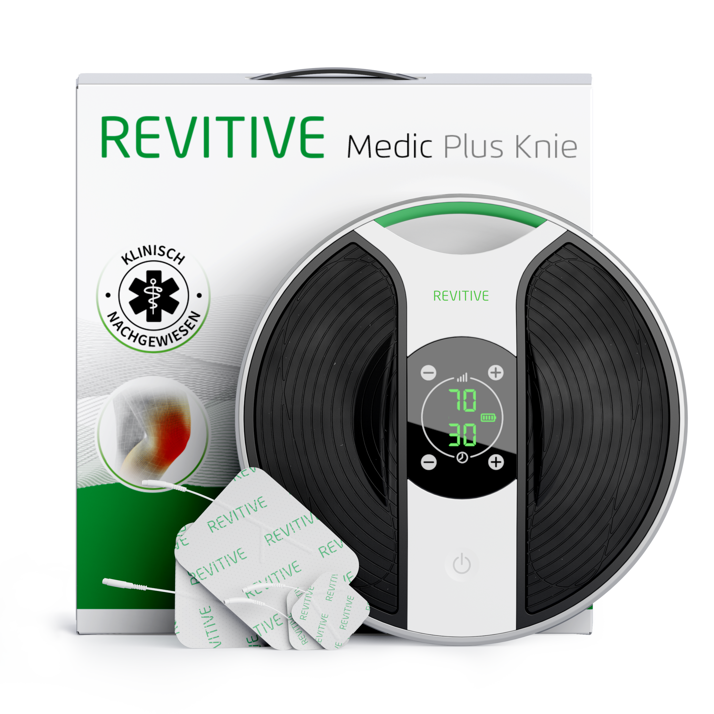 REVITIVE EMS-Fußmassage-Gerät »Medic Plus Knie Durchblutungs-Stimulator« Lindert Beschwerden, schlechte Durchblutung, Schwellungen, Krämpfe grün...