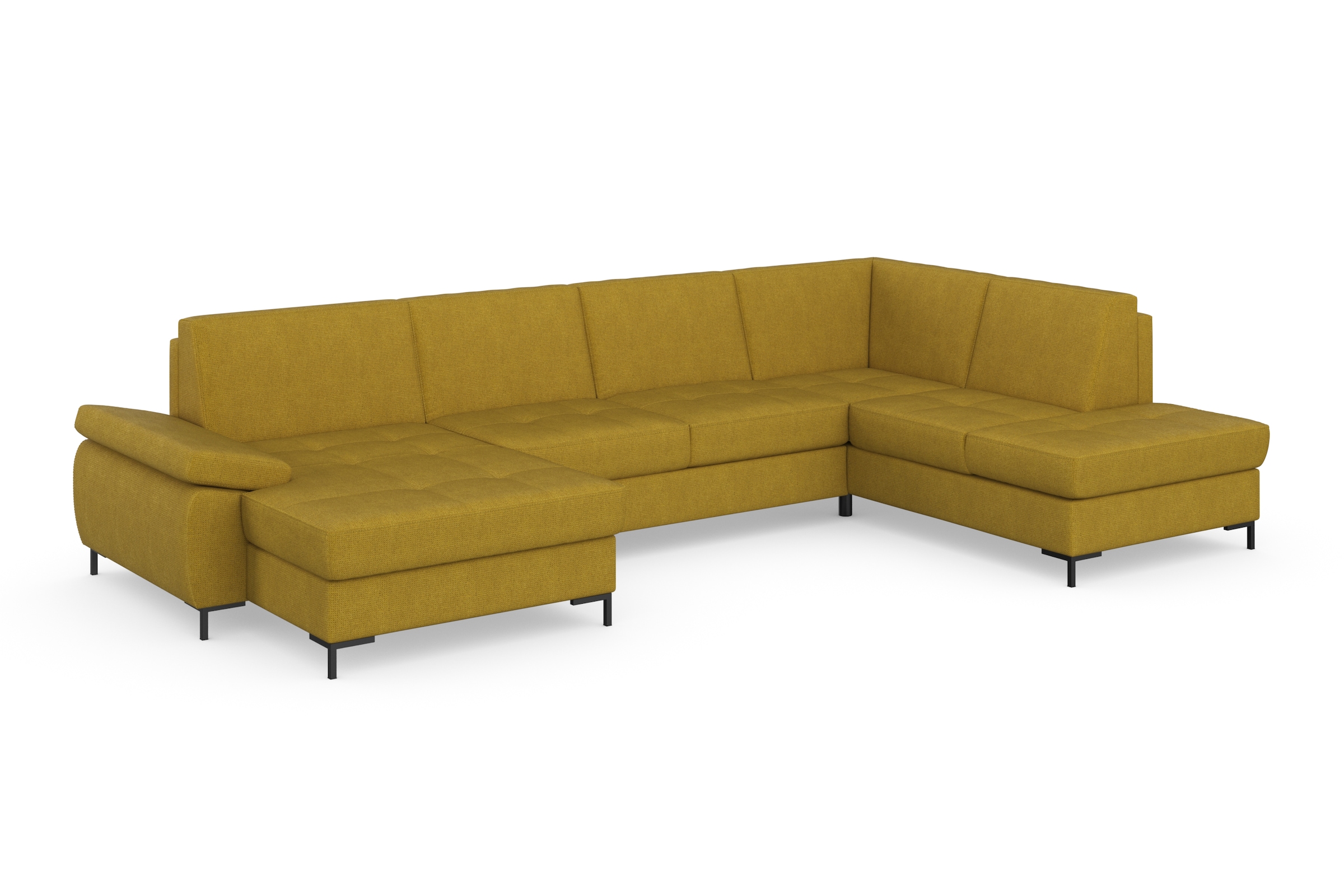 DOMO collection Wohnlandschaft »Capelo U-Form«, mit Armteilverstellung, wahlweise mit Bettfunktion, Federkern