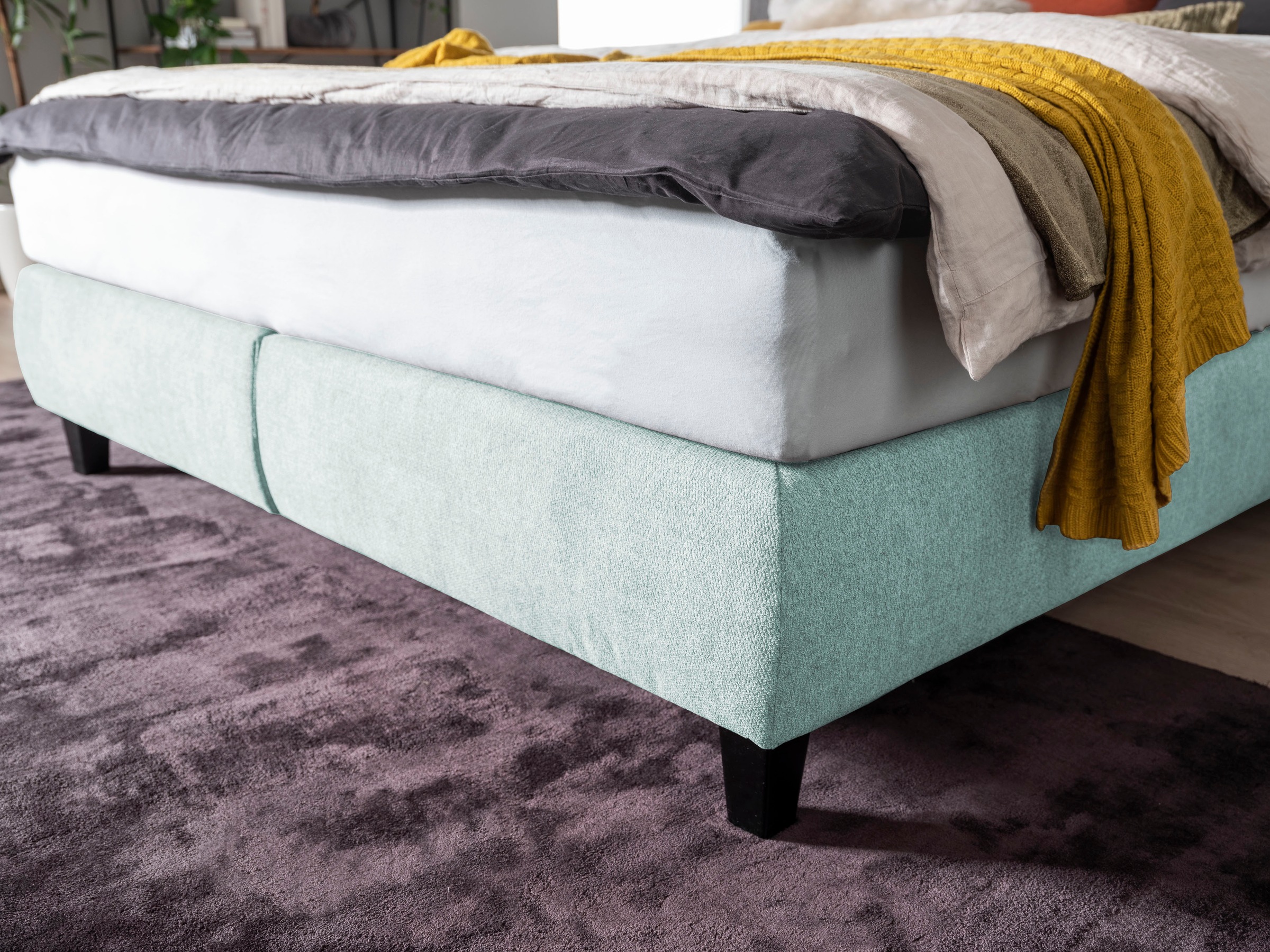 alina Boxspringbett »Edera«, Doppelbett wahlweise mit Topper, Liegefläche 180x200 cm, mit Steppung
