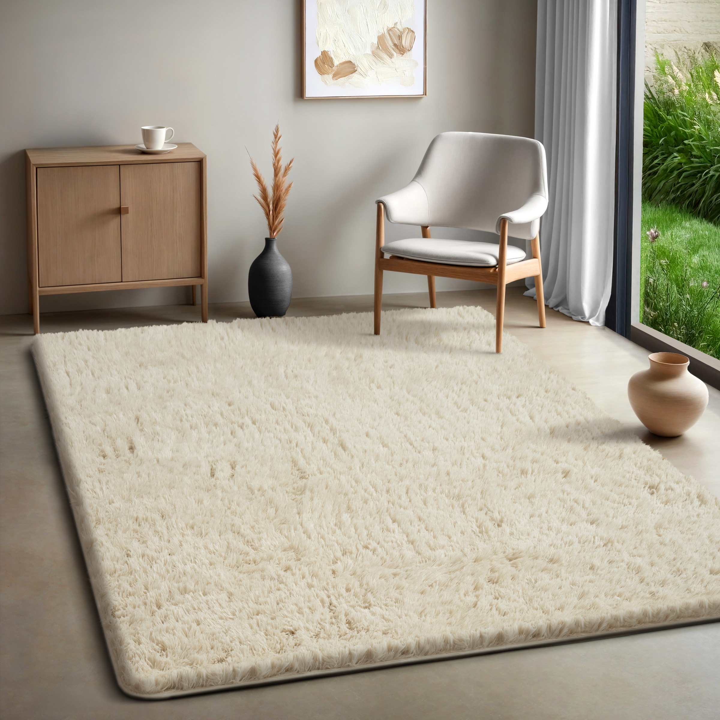 merinos Teppich »Fluffy Shaggy«, rund, 35 mm Höhe, Flauschiger Hochflor Tep günstig online kaufen