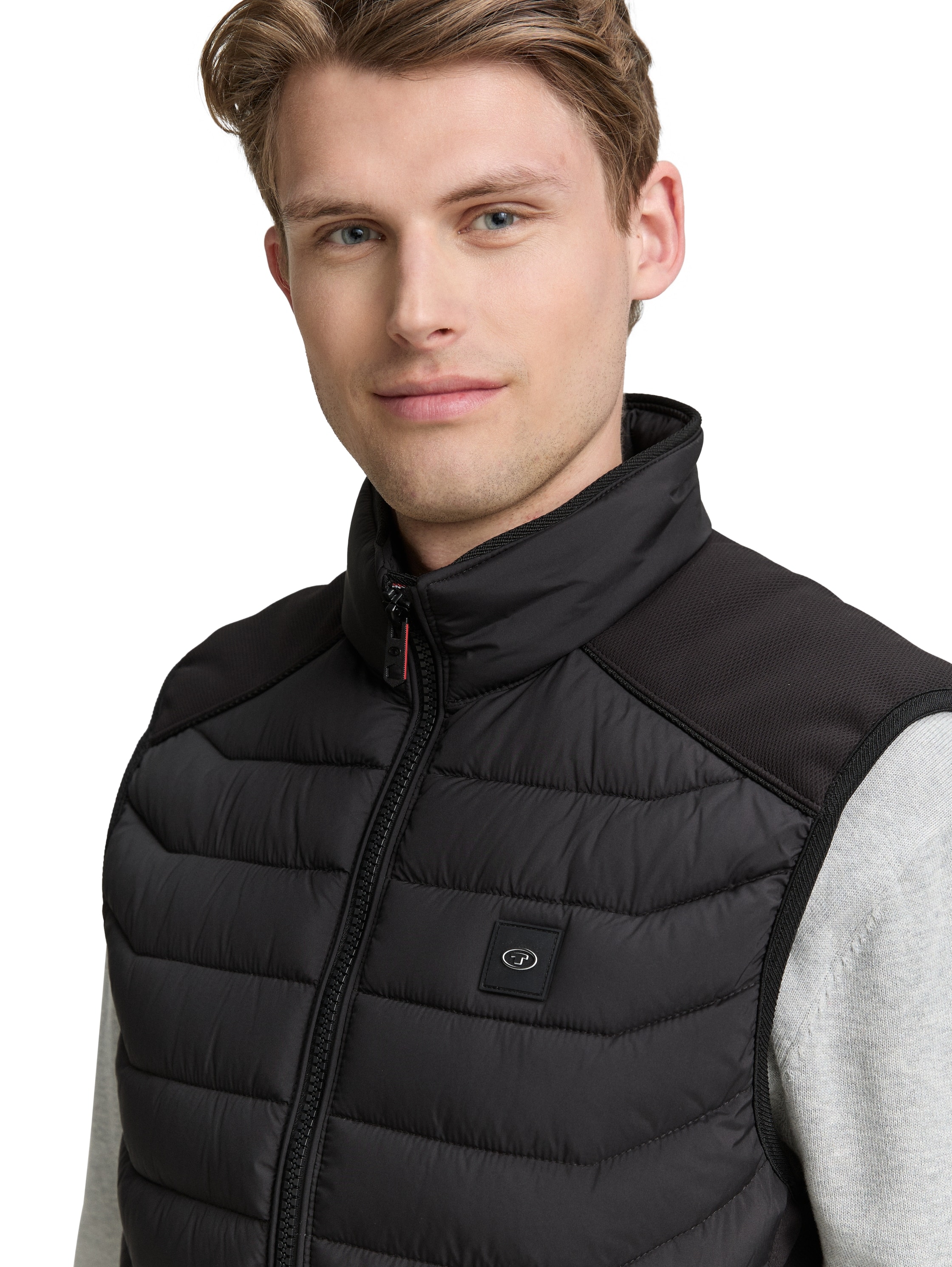 TOM TAILOR Steppweste, mit Logo Stickerei