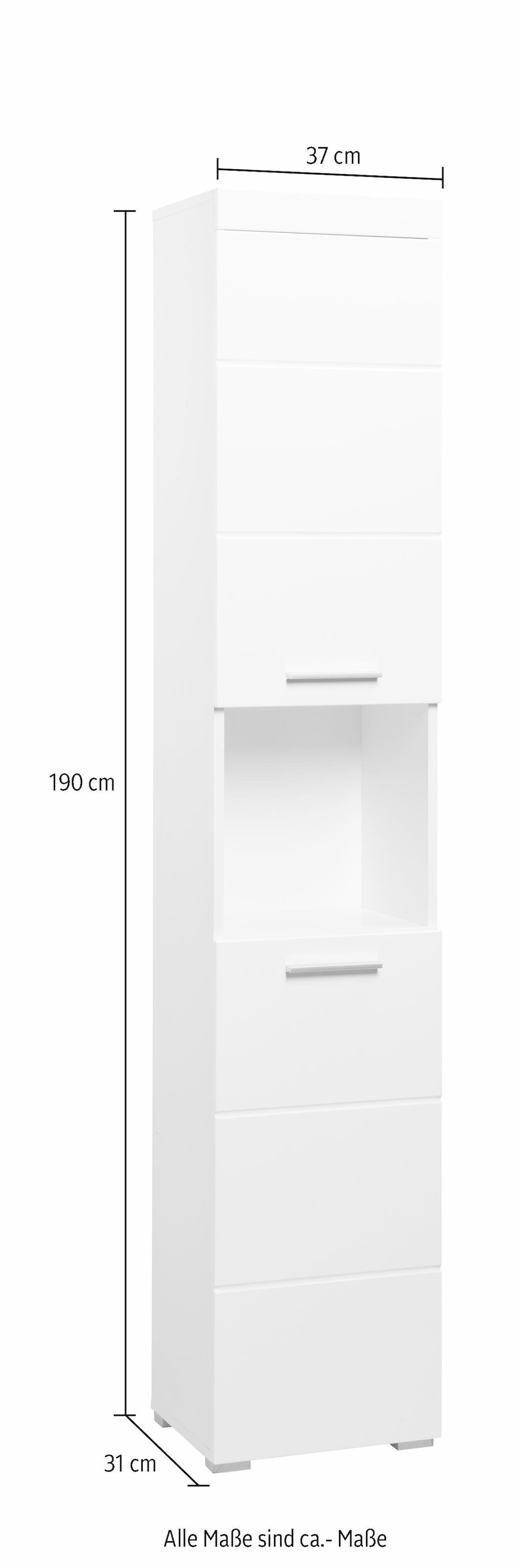 INOSIGN Hochschrank »Avena«, Badezimmerhochschrank mit offenem Fach, 2 Türen und 2 Einlegeböden