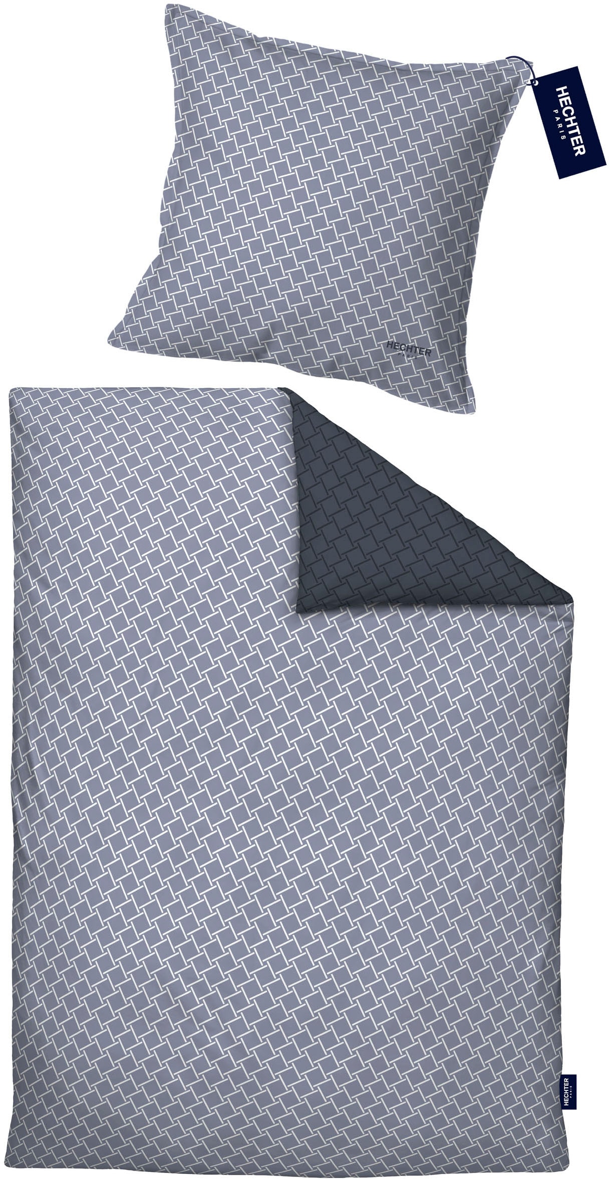 HECHTER PARIS Wendebettwäsche »0061311« 2 Stk. tlg. feiner Glanz + weicher Griff,100% Baumwolle, Stehsaum, gesticktes LOGO