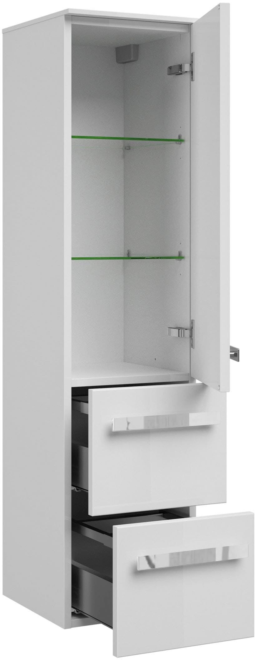 Saphir Badmöbel-Set »Serie 4005«, (Set, 5 St.), Badmöbel-Set Serie 4005, vormontiert, Glaswaschbecken, Spiegelschrank