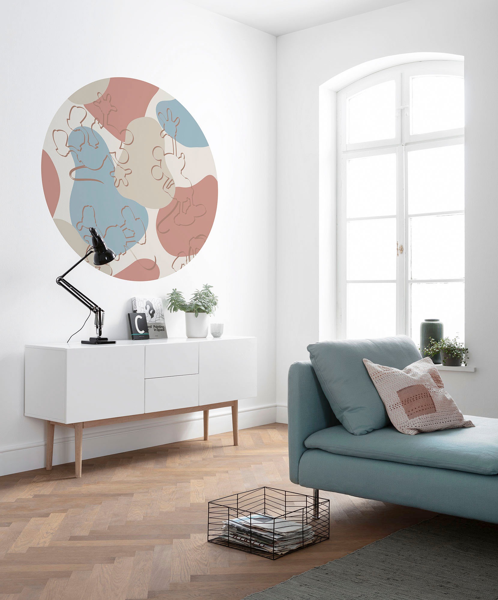 Komar Wandtattoo »selbstklebendes Vlies - Mickey Terra Bubbles - Größe 125 x 125 cm«, (1 St.), rund und selbstklebend