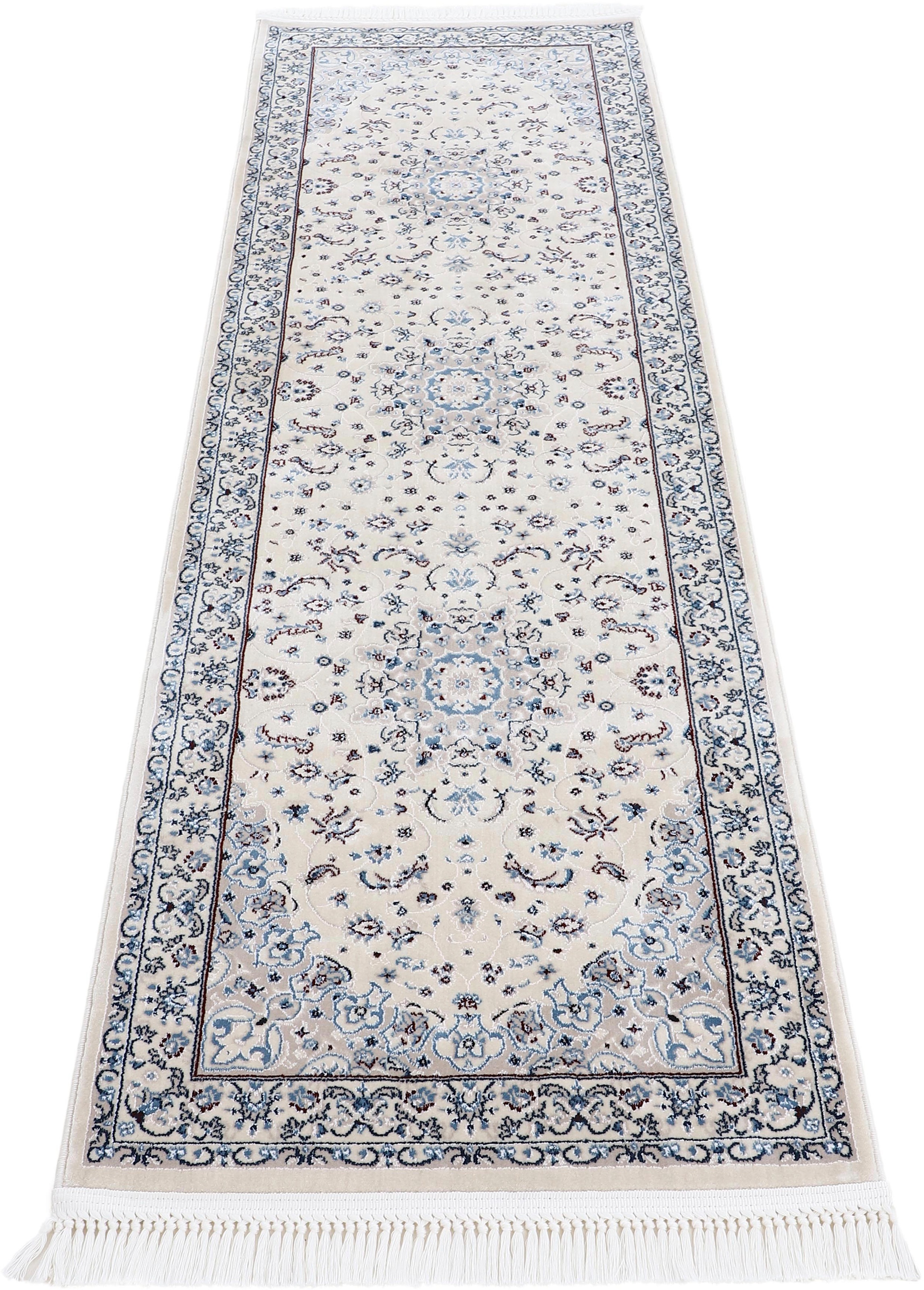 carpetfine Teppich »Nain Diane«, rechteckig, 8 mm Höhe, Kurzflor mit Franse günstig online kaufen