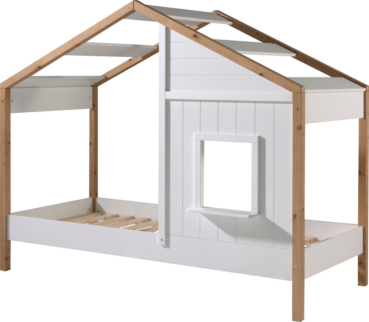 Vipack Kinderbett »Babs«, (Made in Europe), Hausbett mit Lattenrost, wahlweise Bettschublade