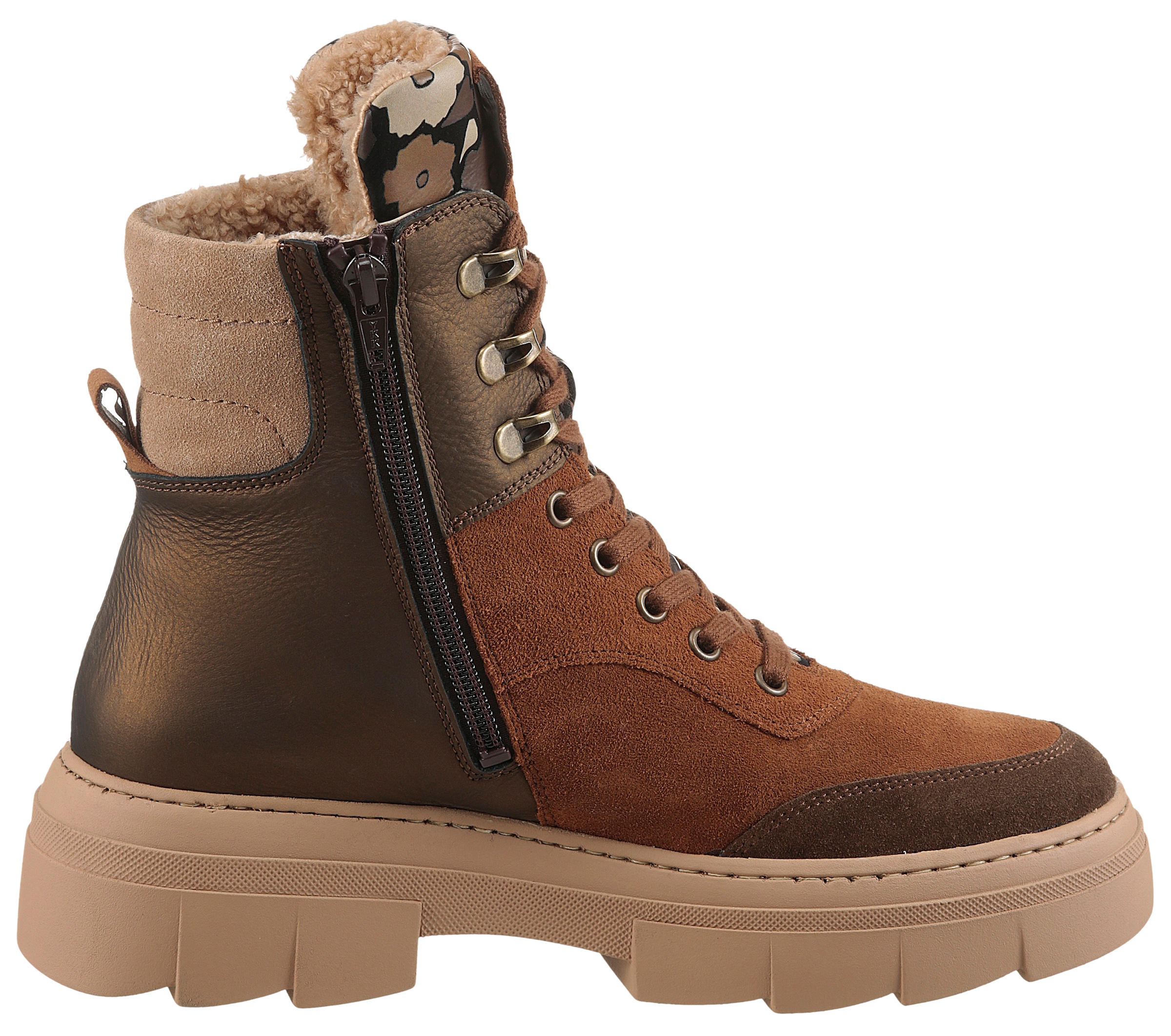 Waldläufer Schnürboots »H-SAIGA«, Schnürstiefelette, Plateauboots in Komfortweite H (= sehr weit)