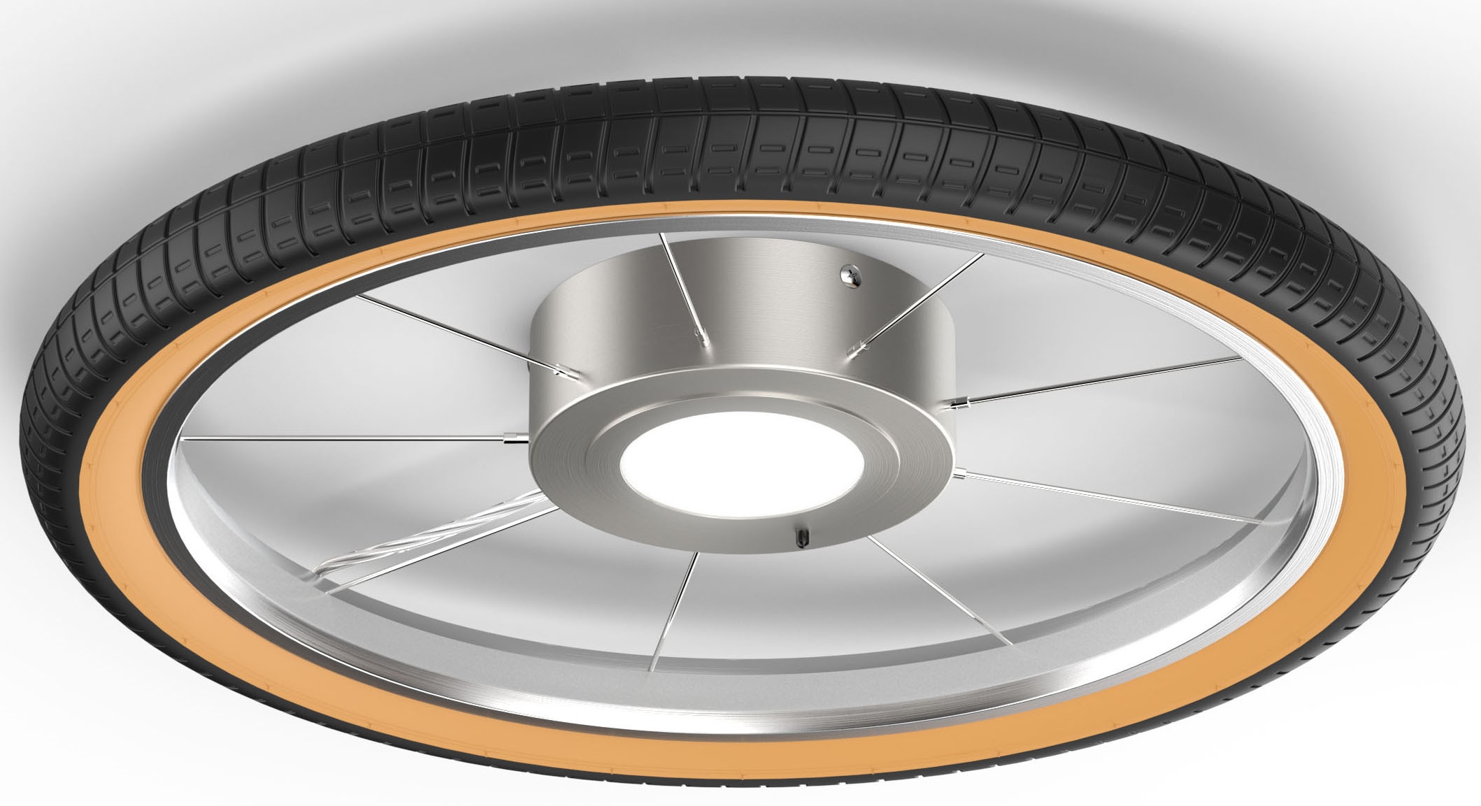 my home Deckenleuchte »Bela, Wheel, Reifen, Deckenlampe im Reifendesígn«, Leuchtmittel LED-Modul | LED wechselbar, Ø 51cm, Hauptlicht und indirekte Beleuchtung getrennt schaltbar