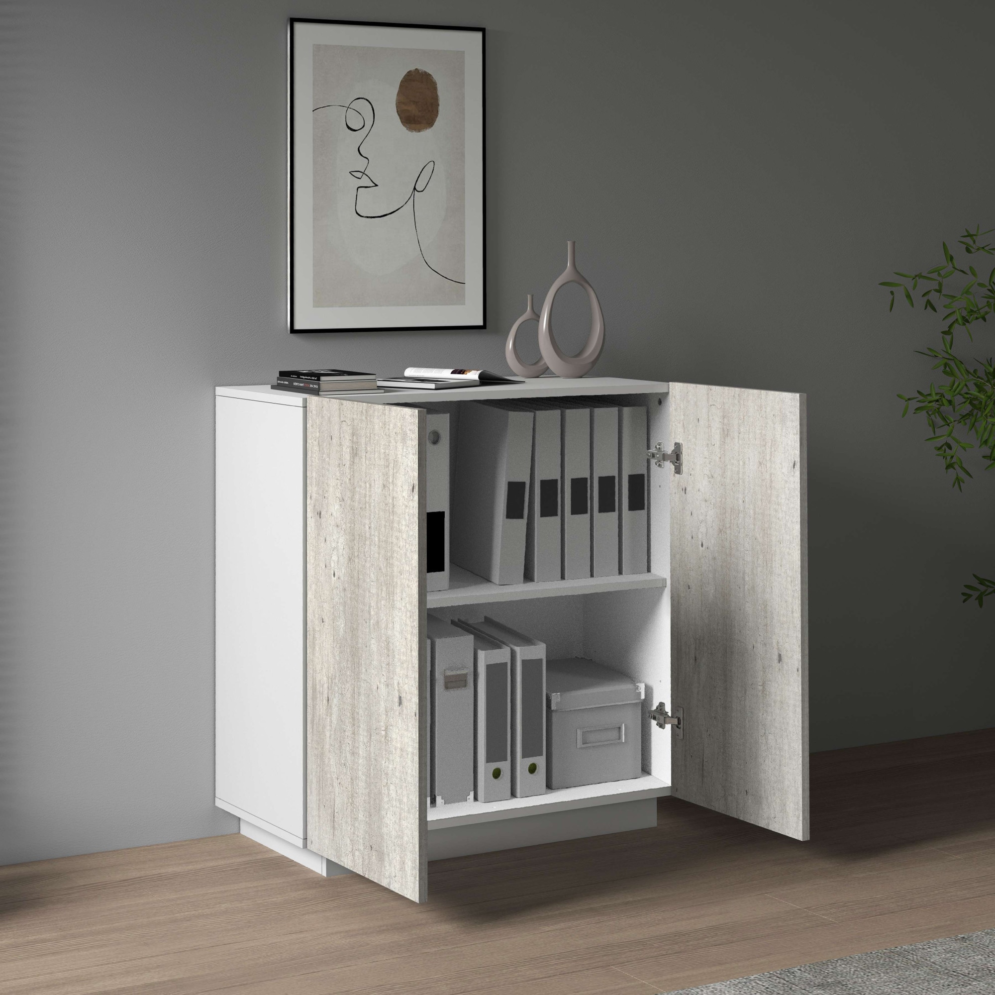 INOSIGN Aktenschrank »Coro, Mehrzweckschrank, Büroschrank mit 2 Türen«, & verstellbare Einlegeböden, Höhe 86 oder 166 cm, Made in Italy