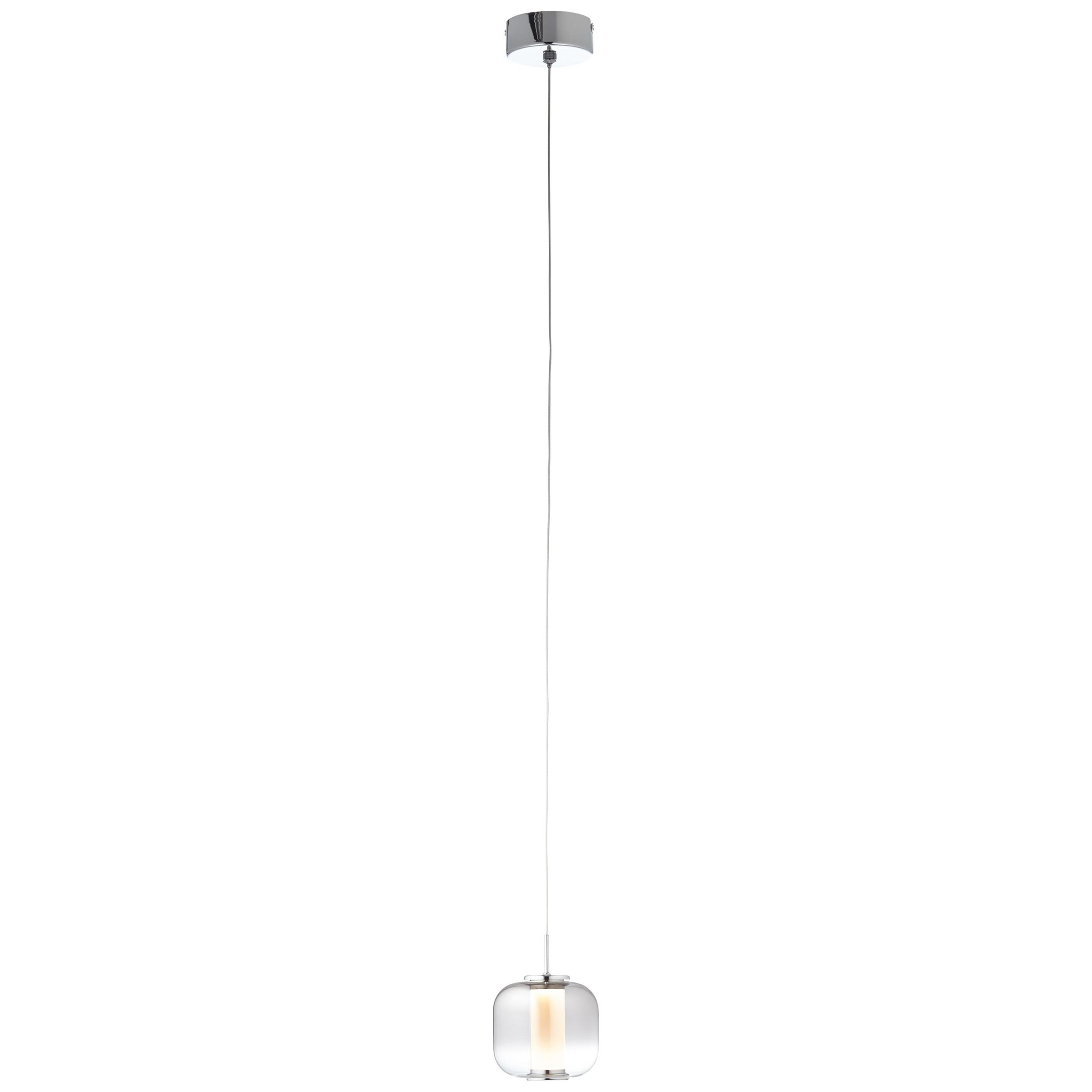 Brilliant Pendelleuchte »Rafa«, 1 flammig, LED Hängelampe 1flg chrom/rauchglas